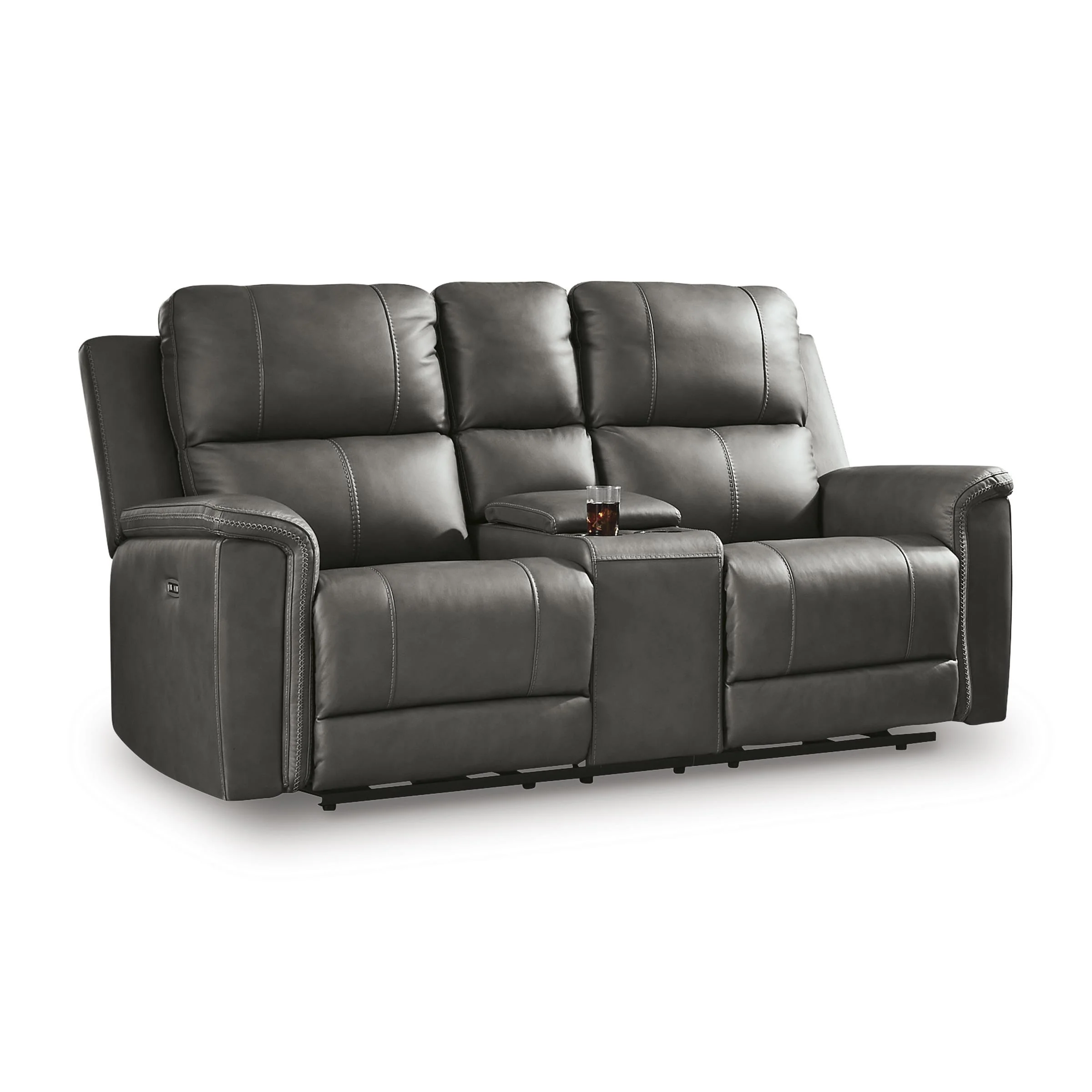 Signature Design by Ashley Bleckley PCU1200018 Power Reclining Loveseat with Console and Adjustable Headrest - Image 1