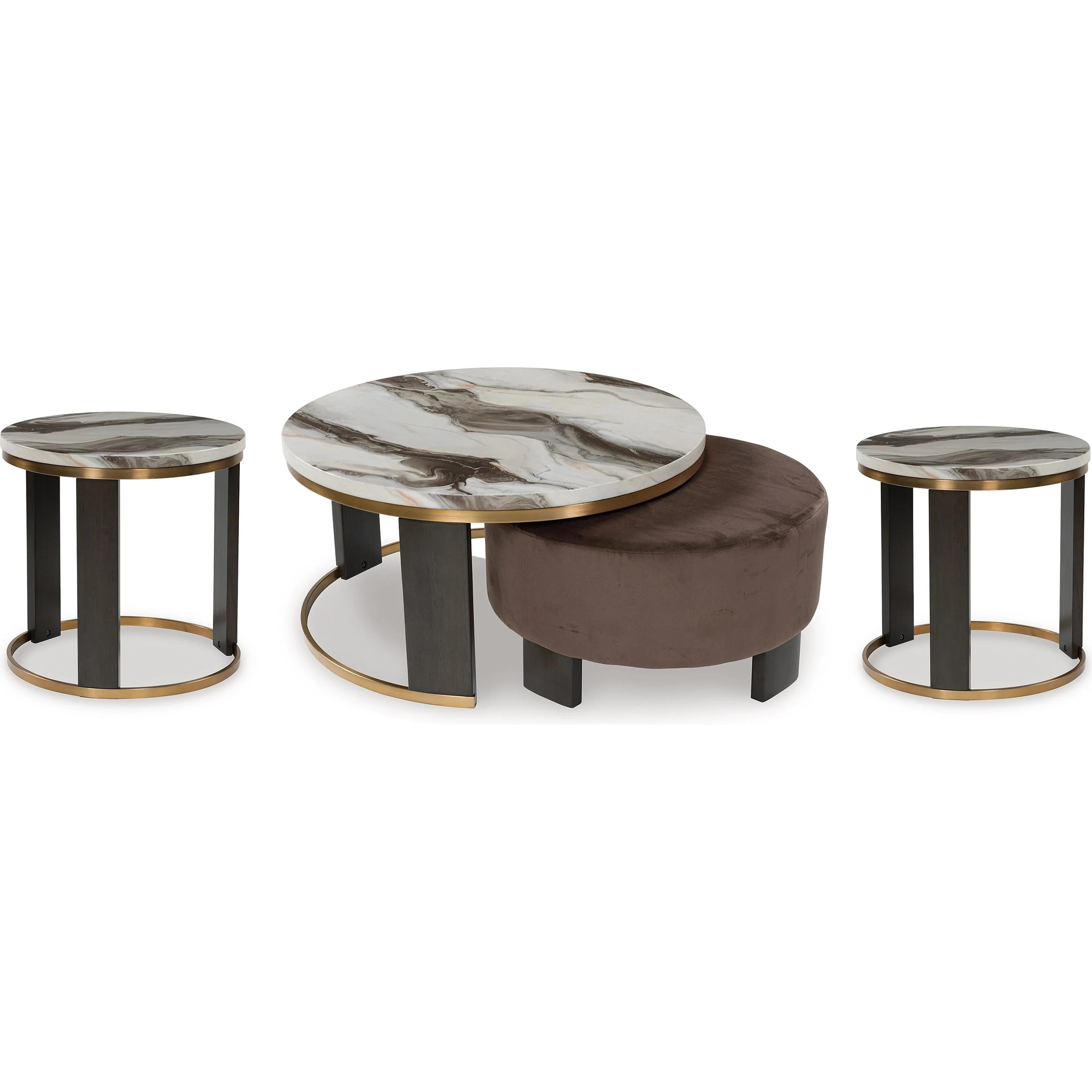 Signature Design by Ashley Jazmore T671T1 Coffee Table and 2 Ends - Image 1