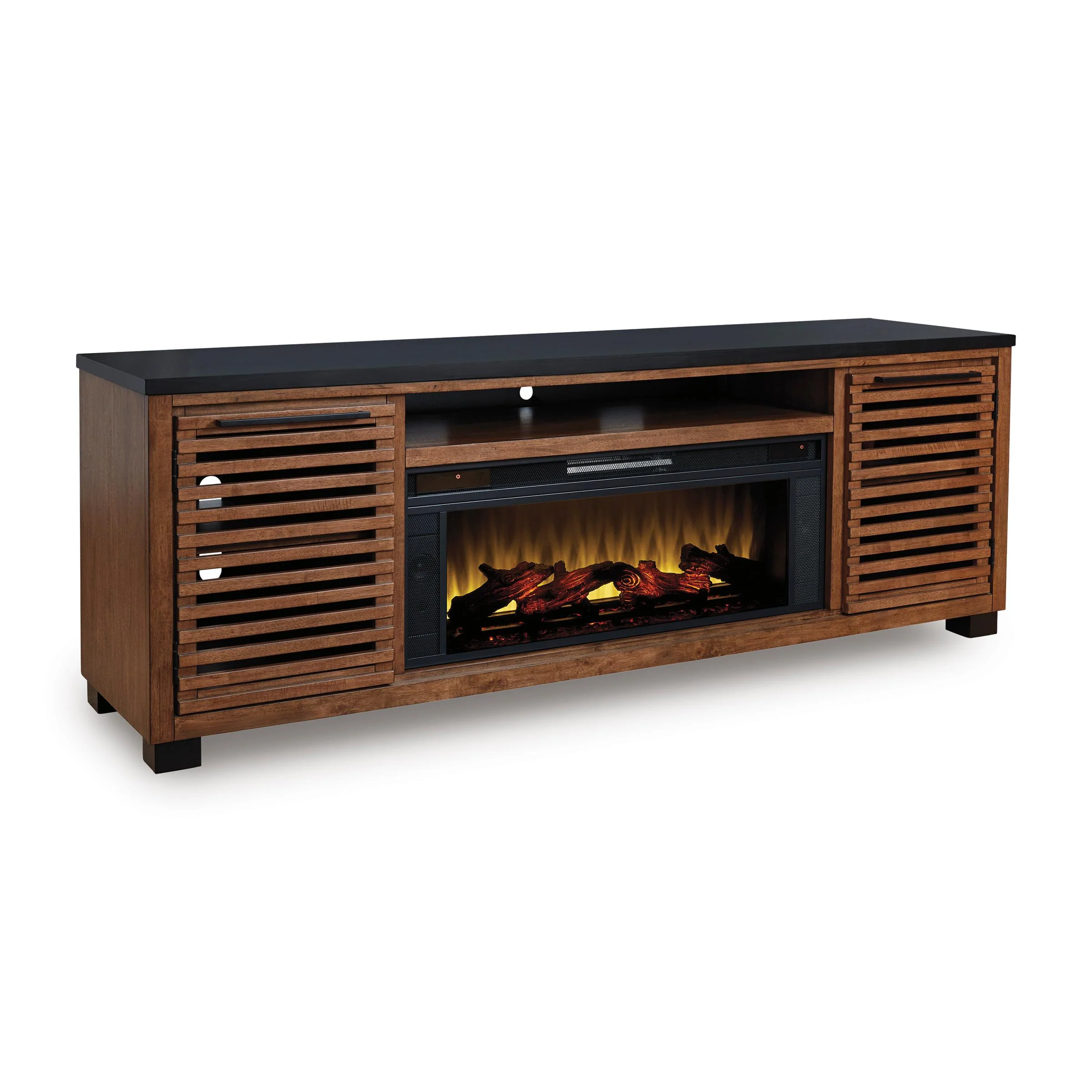 Signature Design by Ashley Kallari W737W1 84″ TV Stand with Electric Fireplace