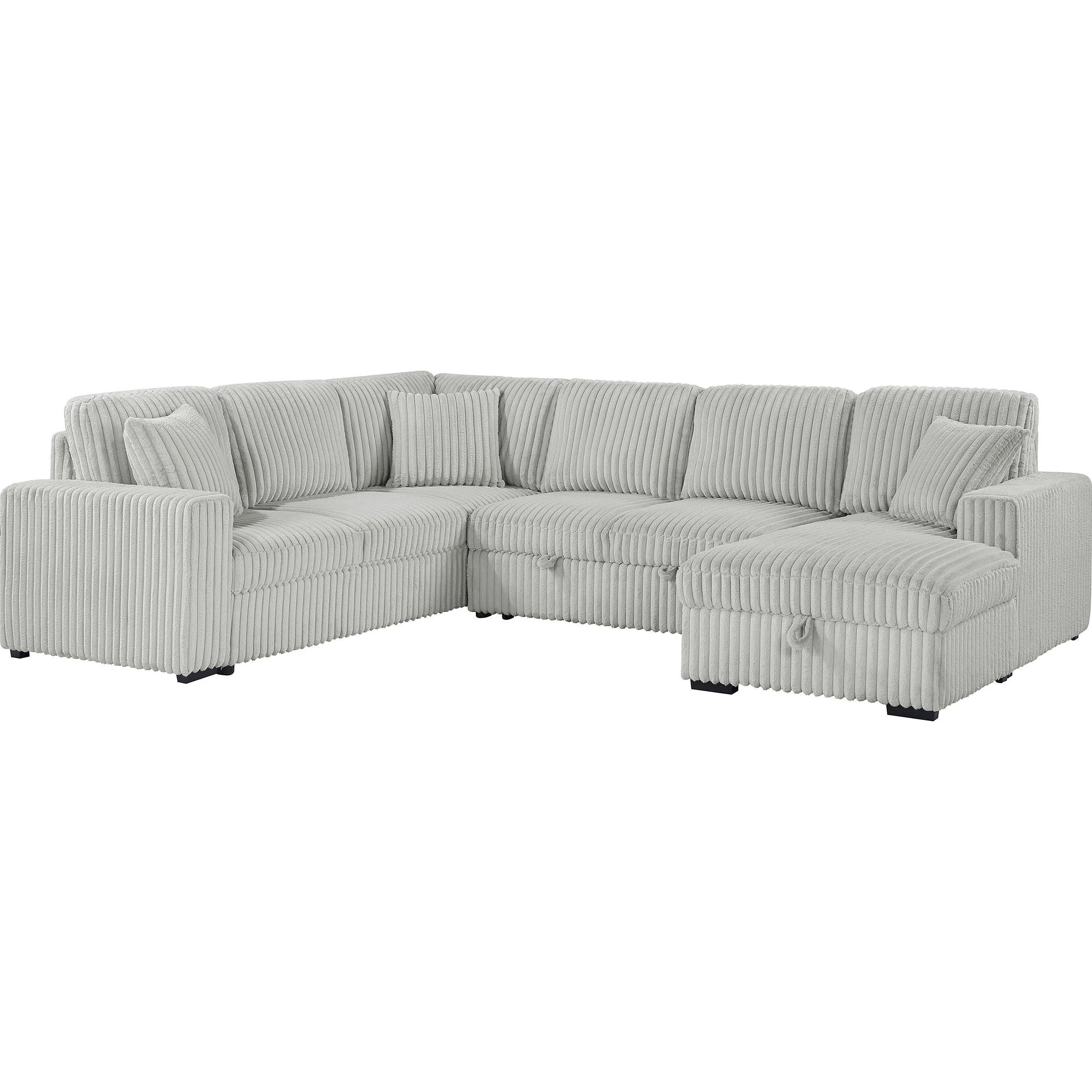 Coaster Furniture Devonshire 501208 Sleeper Sectional Sofa Storage Chaise - Grey - Image 1