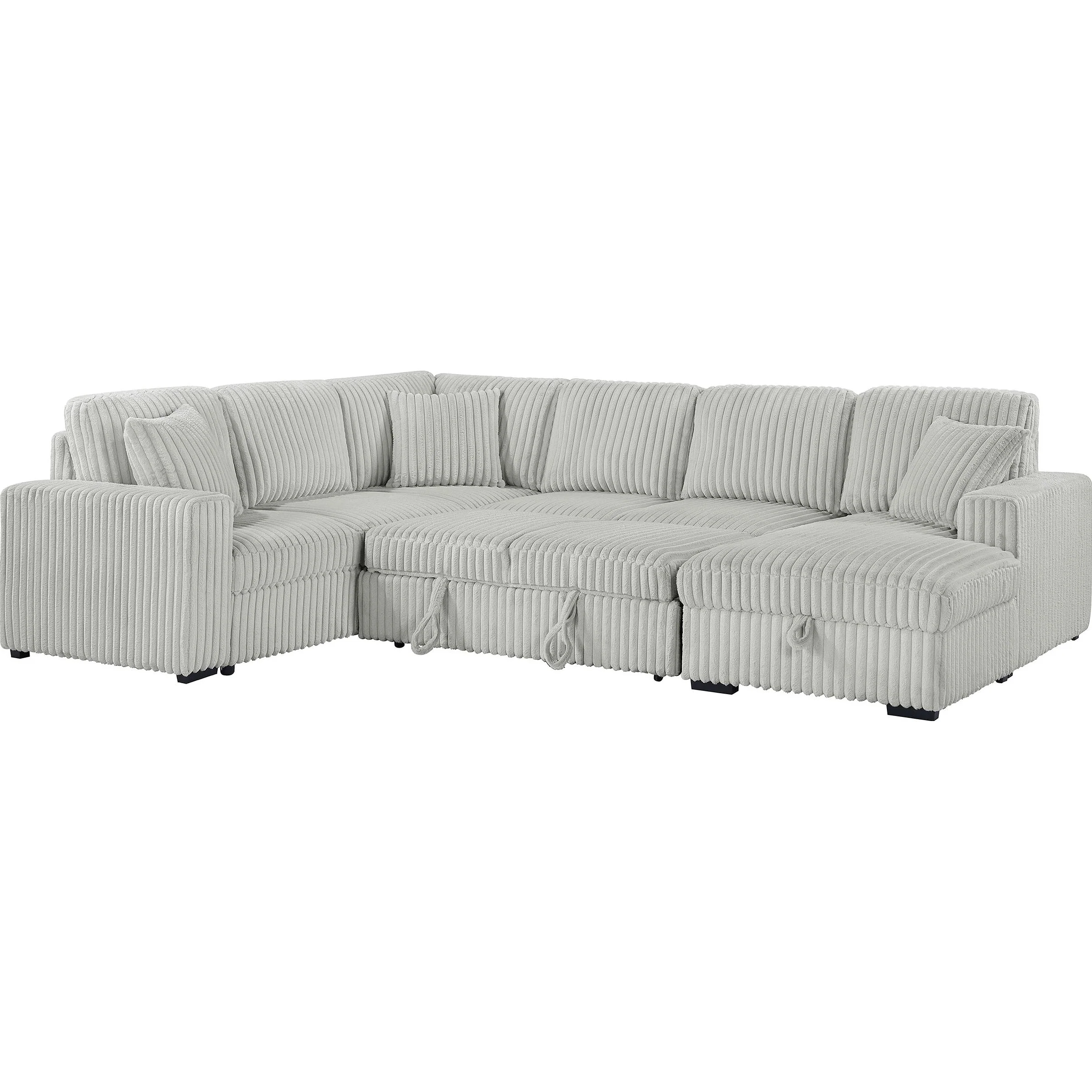 Coaster Furniture Devonshire 501208 Sleeper Sectional Sofa Storage Chaise - Grey - Image 3