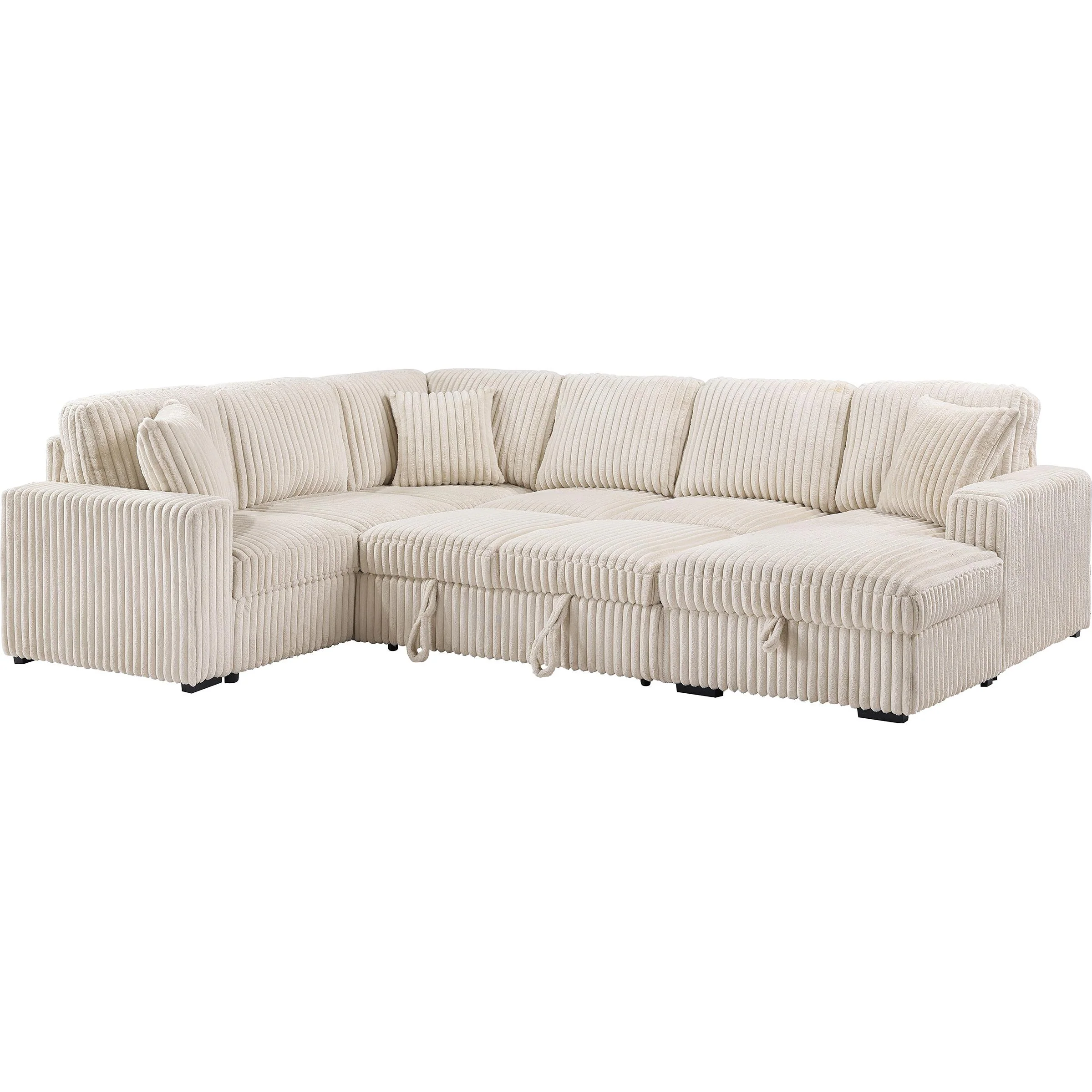 Coaster Furniture Devonshire 501205 Sleeper Sectional Sofa Storage Chaise - Camel - Image 3