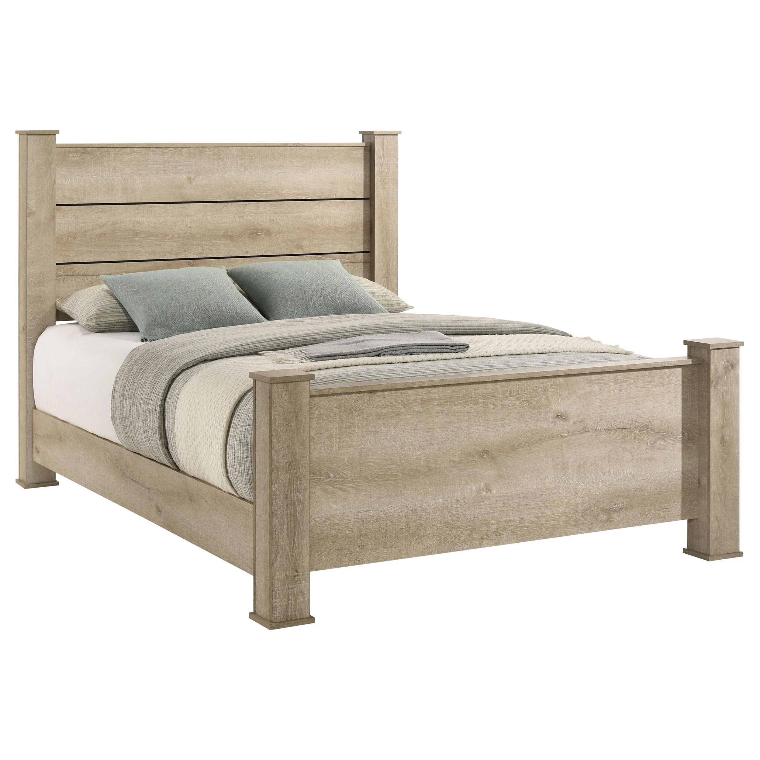 Coaster Furniture Oakglen 225101Q 55-inch Queen Panel Bed - Weathered Oak - Image 1