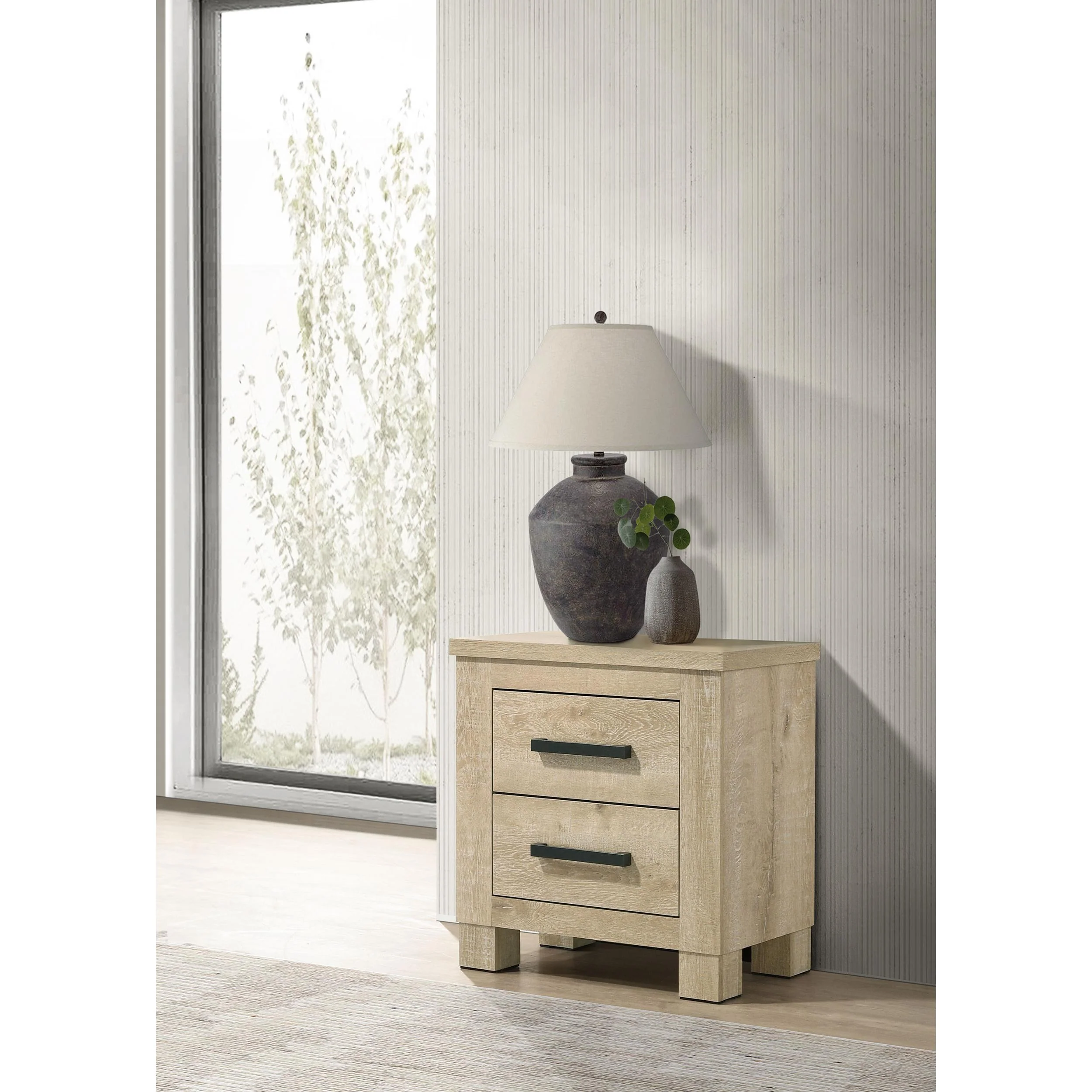 Coaster Furniture Oakglen 225102 2-drawer Nightstand Bedside Table - Weathered Oak - Image 2