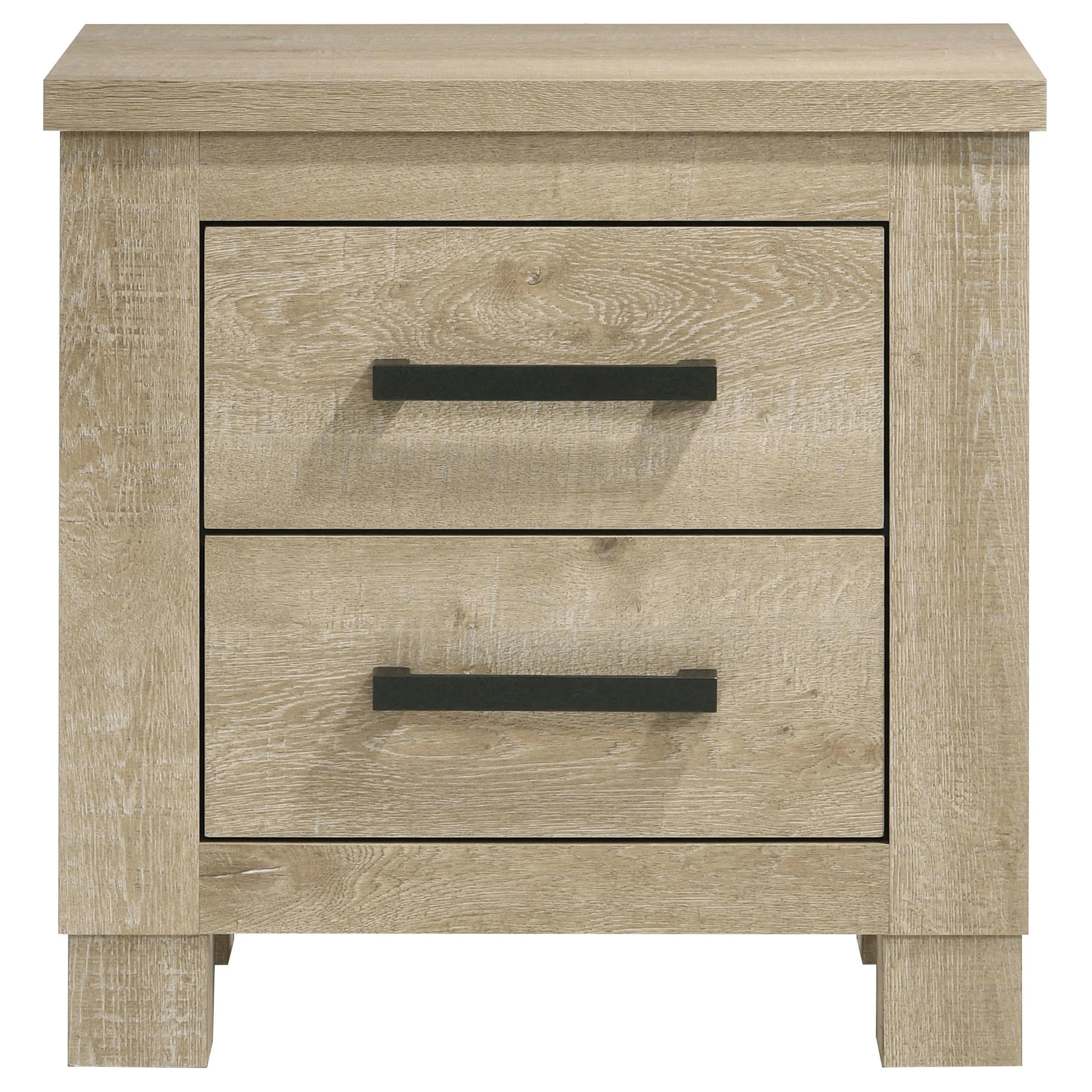Coaster Furniture Oakglen 225102 2-drawer Nightstand Bedside Table - Weathered Oak - Image 3