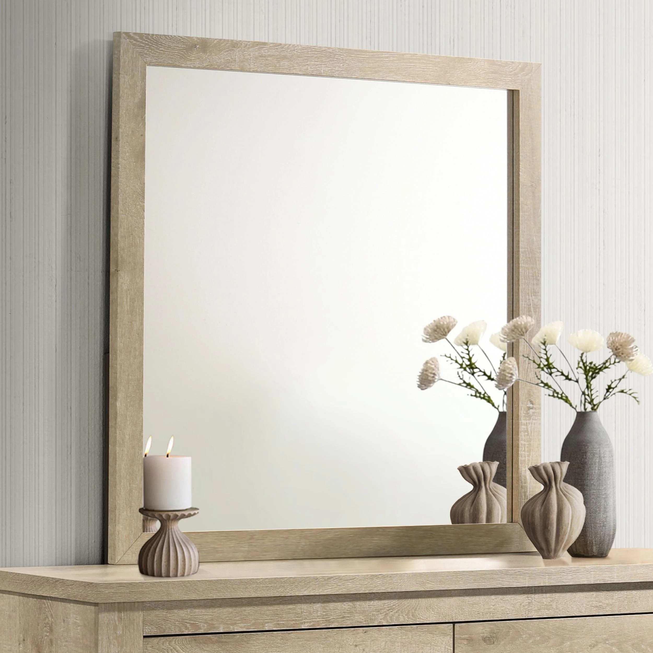 Coaster Furniture Oakglen 225104 Dresser Mirror - Weathered Oak - Image 2