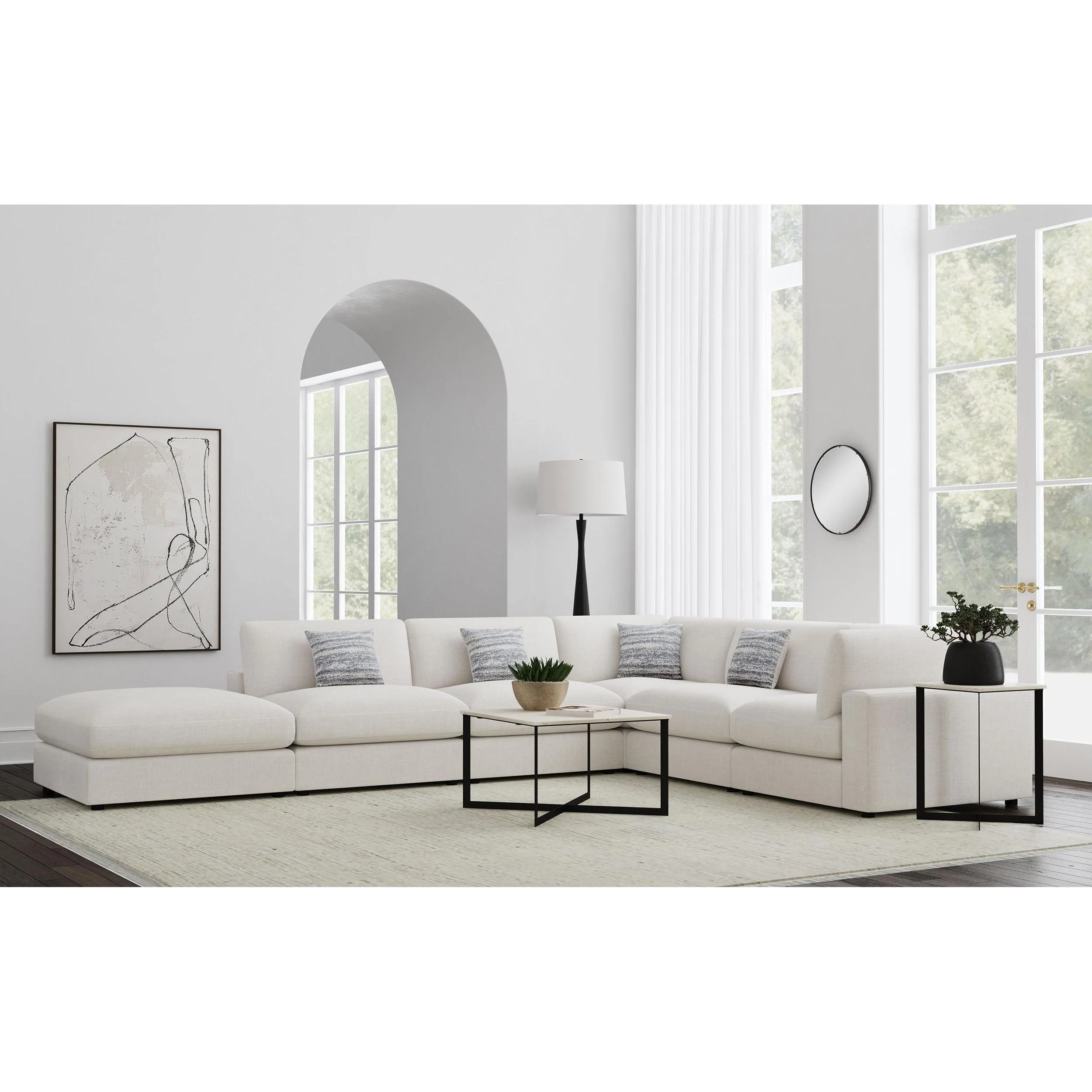 Coaster Furniture Serene 551321-SET 6 pc Upholstered Modular Sectional - Beige - Image 2