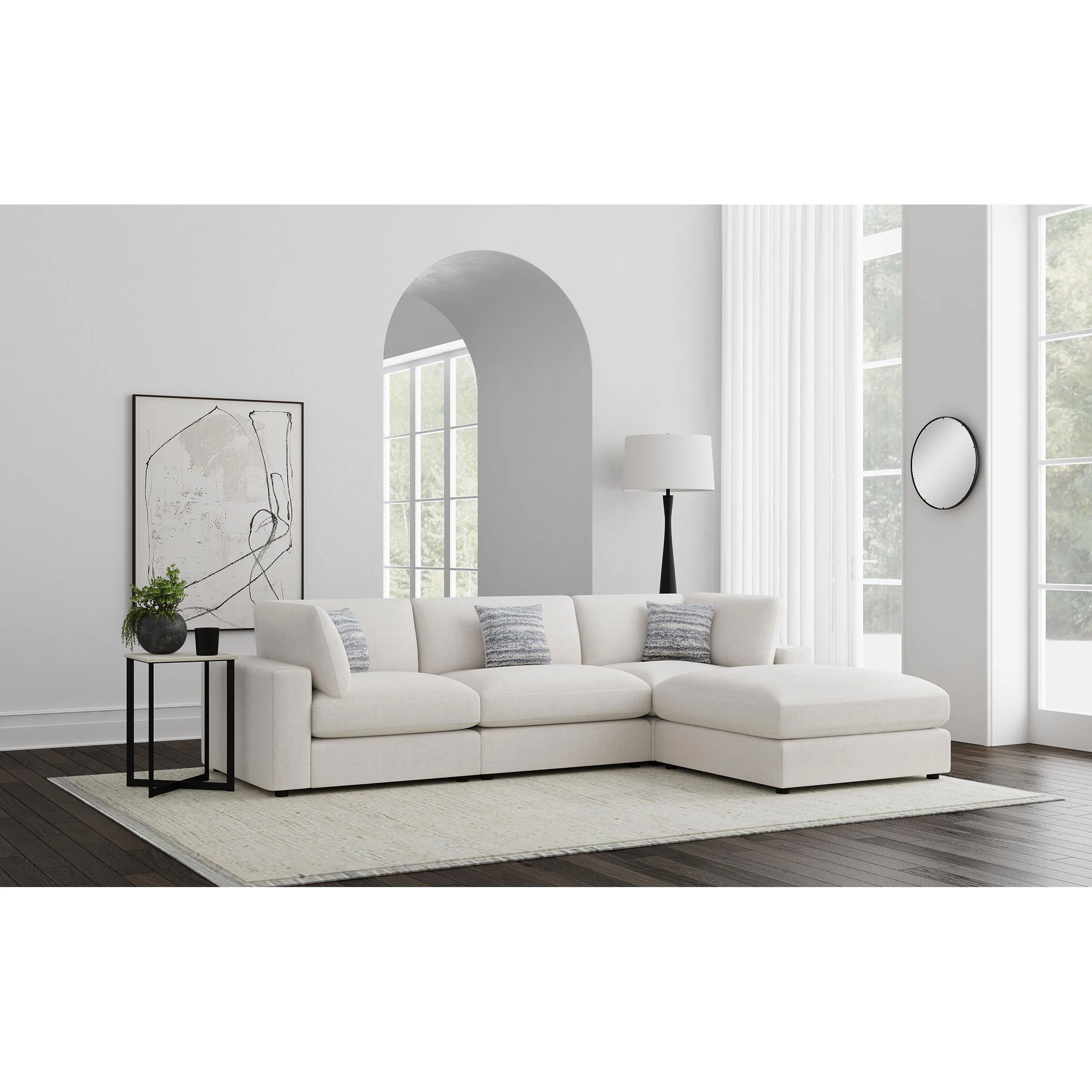 Coaster Furniture Serene 551321-SETB 4 pc Upholstered Modular Sectional - Beige - Image 2