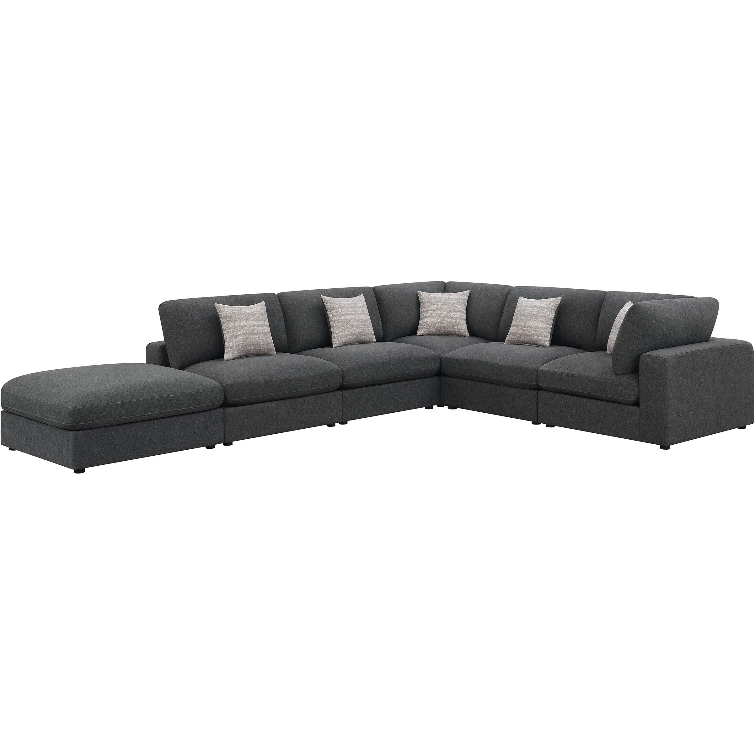 Coaster Furniture Serene 551324-SET 6 pc Upholstered Modular Sectional - Charcoal - Image 1