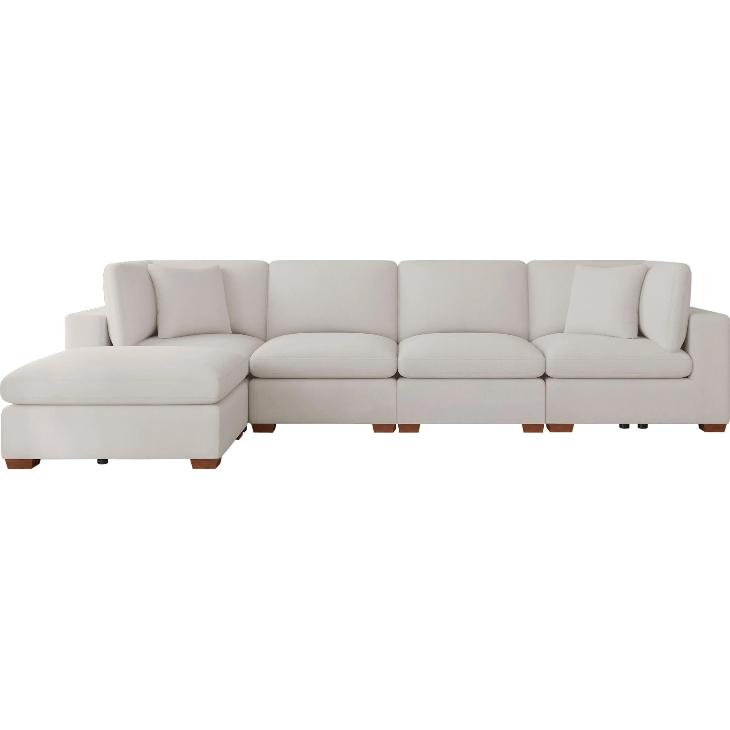 Coaster Furniture Lakeview 551461-SETB 5 pc Upholstered Modular Sectional Sofa - Ivory - Image 2