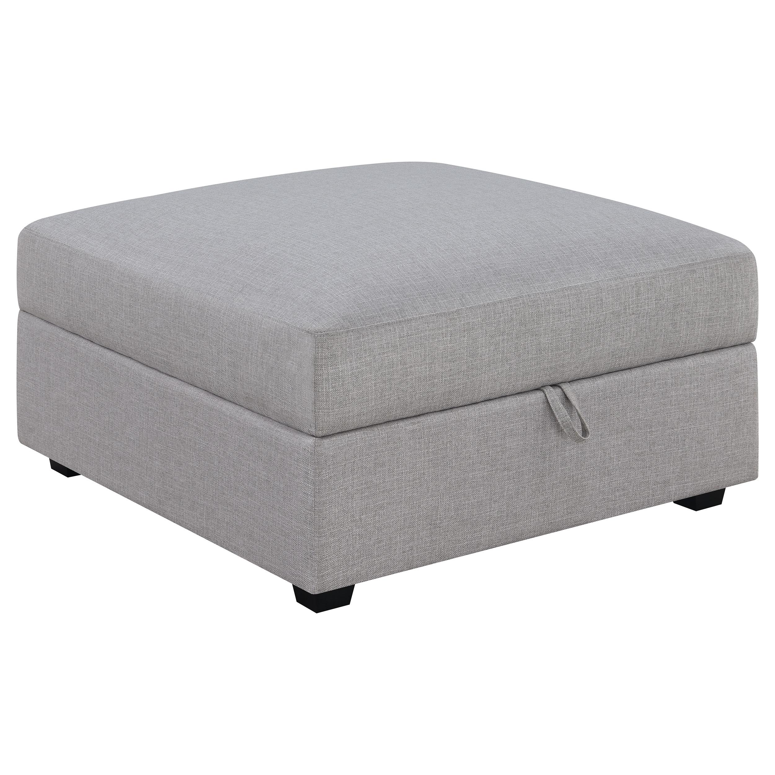 Coaster Furniture Cambria 551513 Square Upholstered Storage Ottoman - Grey - Image 1
