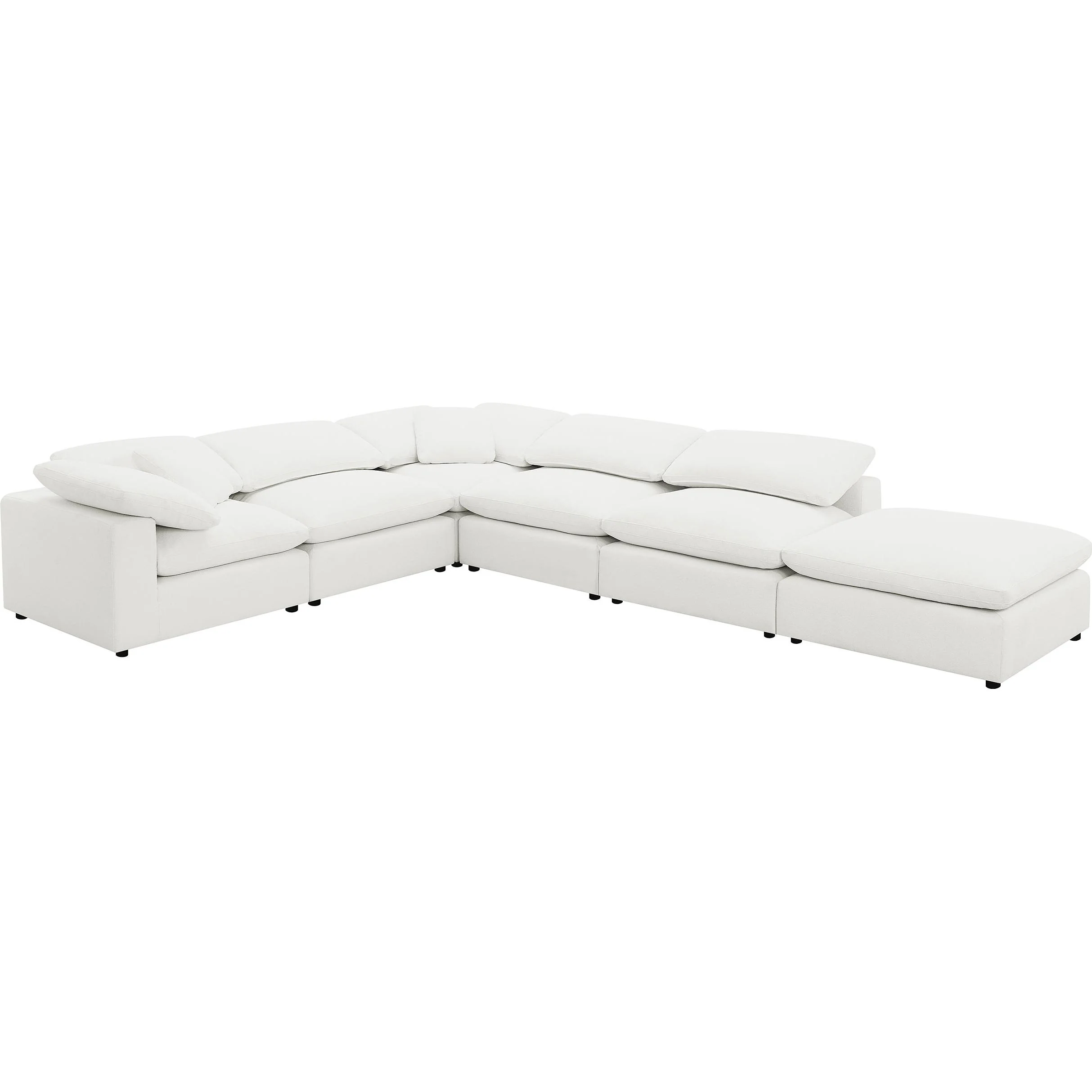 Coaster Furniture Raleigh 551751-SET 6 pc Boucle Upholstered Modular Sectional - Ivory - Image 1