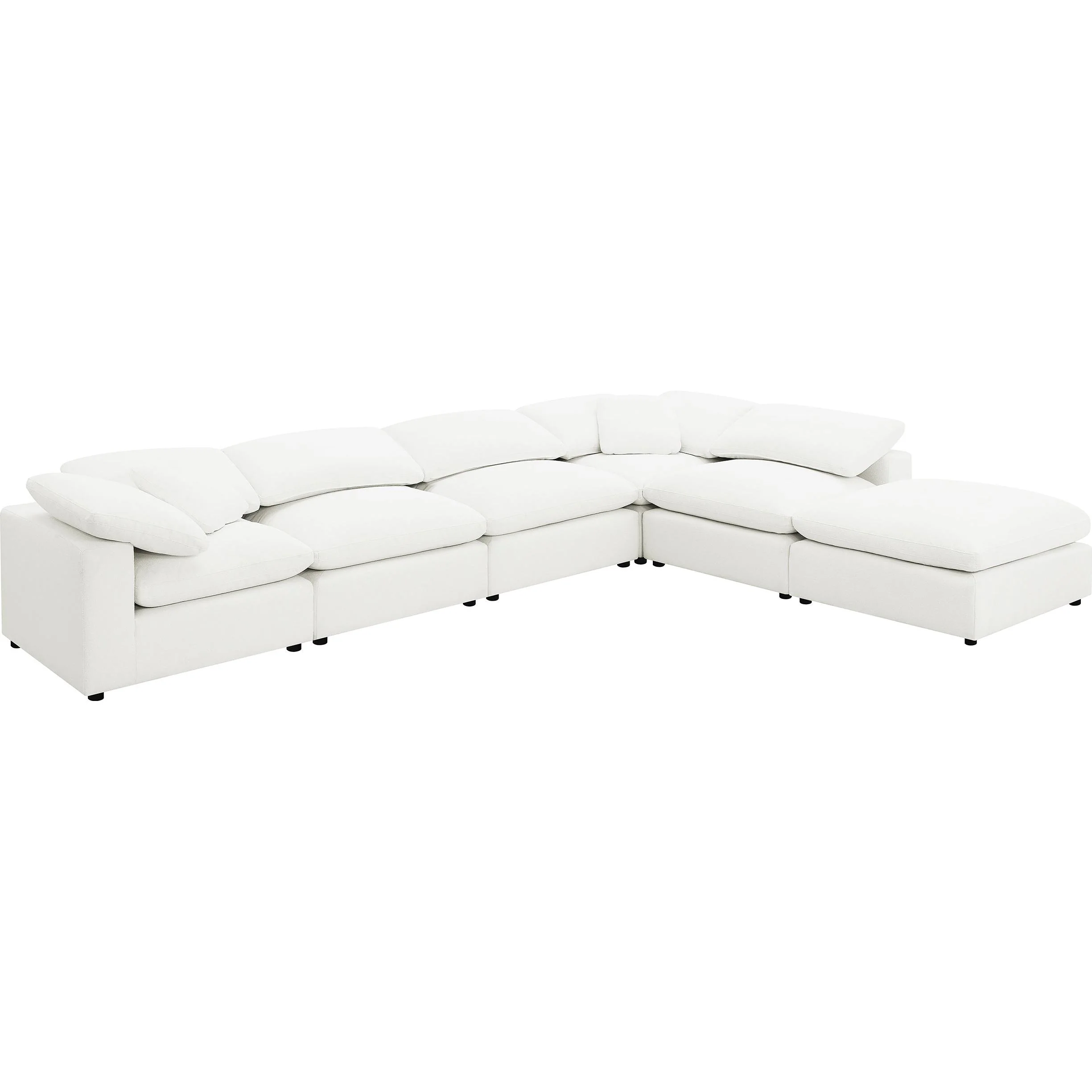 Coaster Furniture Raleigh 551751-SET 6 pc Boucle Upholstered Modular Sectional - Ivory - Image 2