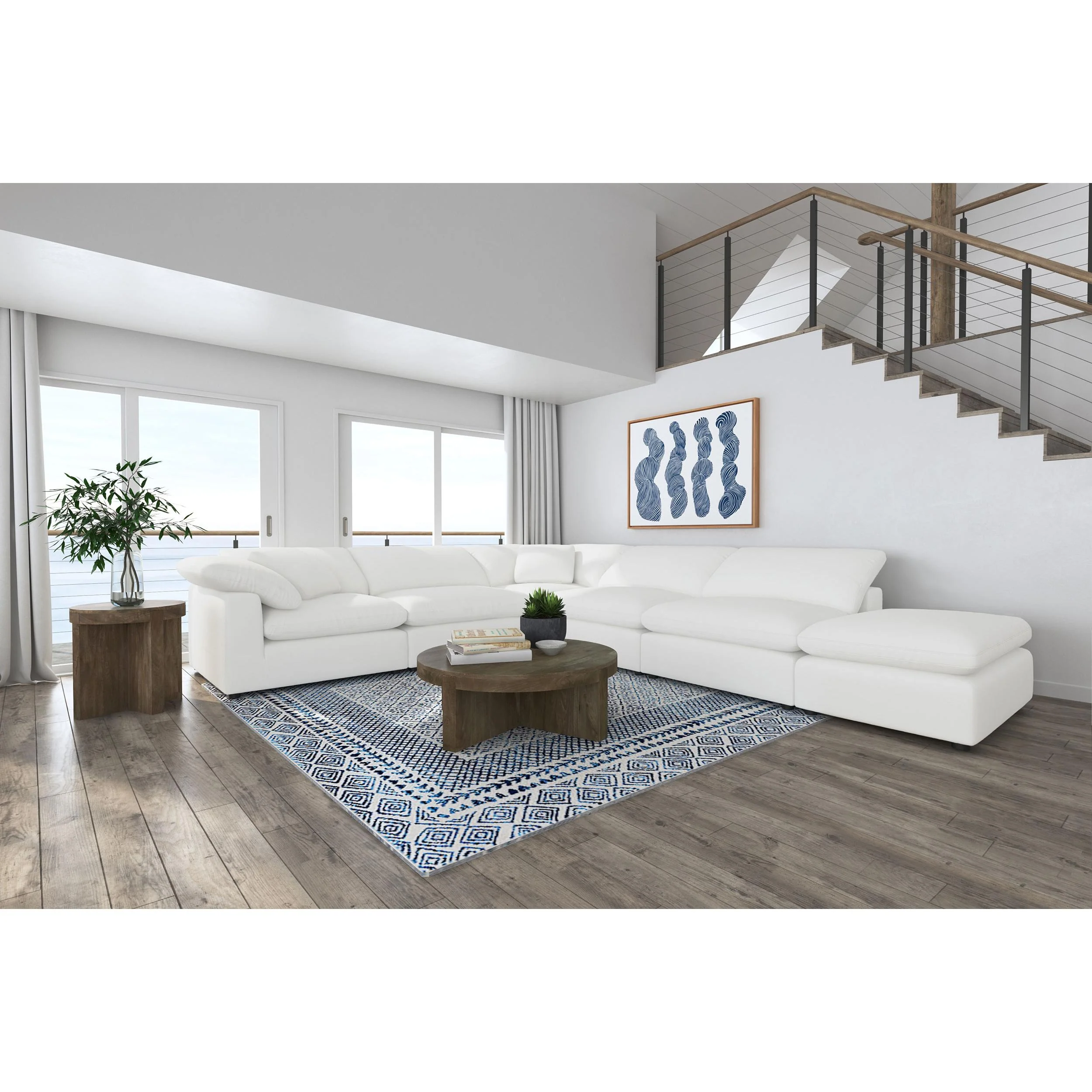 Coaster Furniture Raleigh 551751-SET 6 pc Boucle Upholstered Modular Sectional - Ivory - Image 3