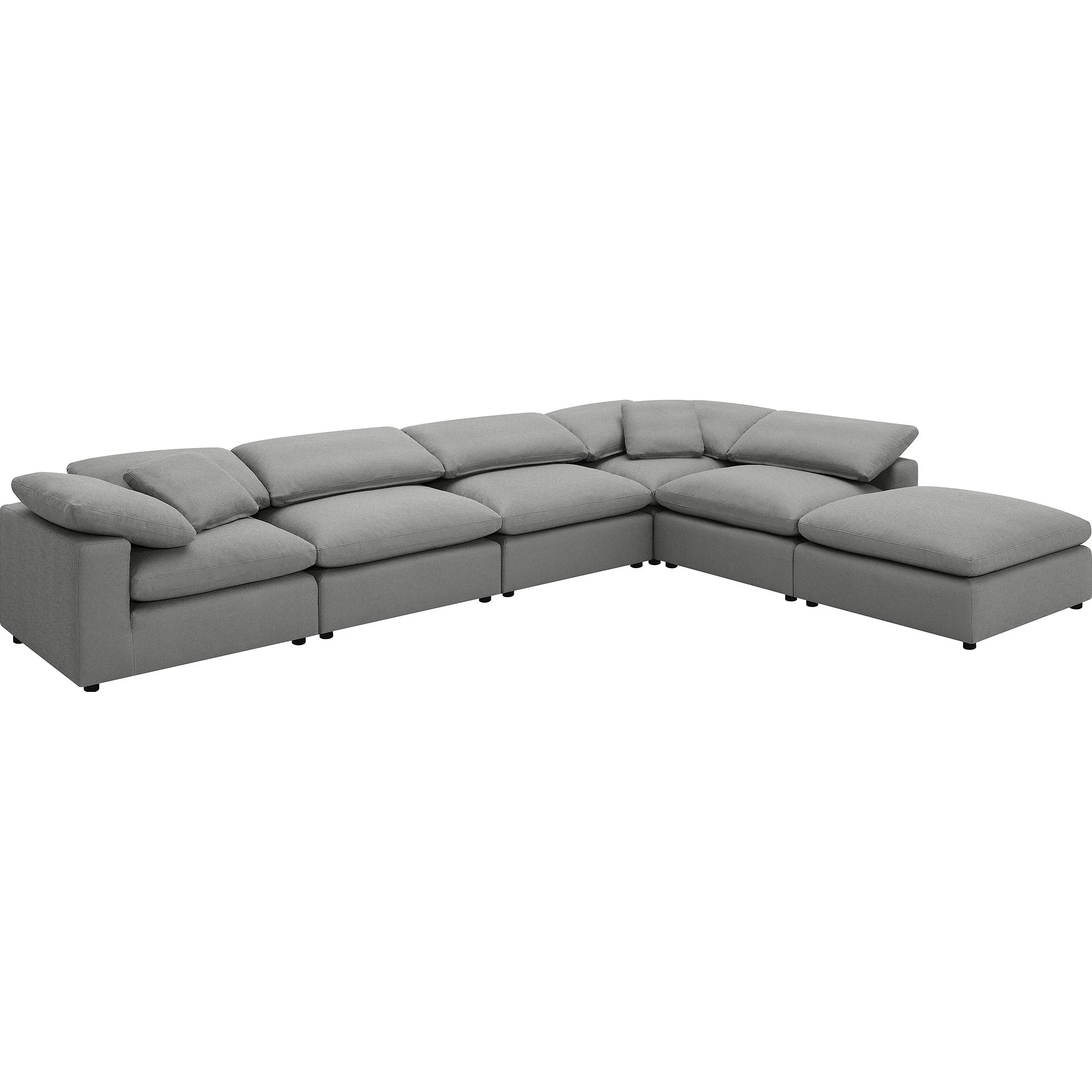 Coaster Furniture Raleigh 551754-SET 6 pc Boucle Upholstered Modular Sectional - Grey - Image 2