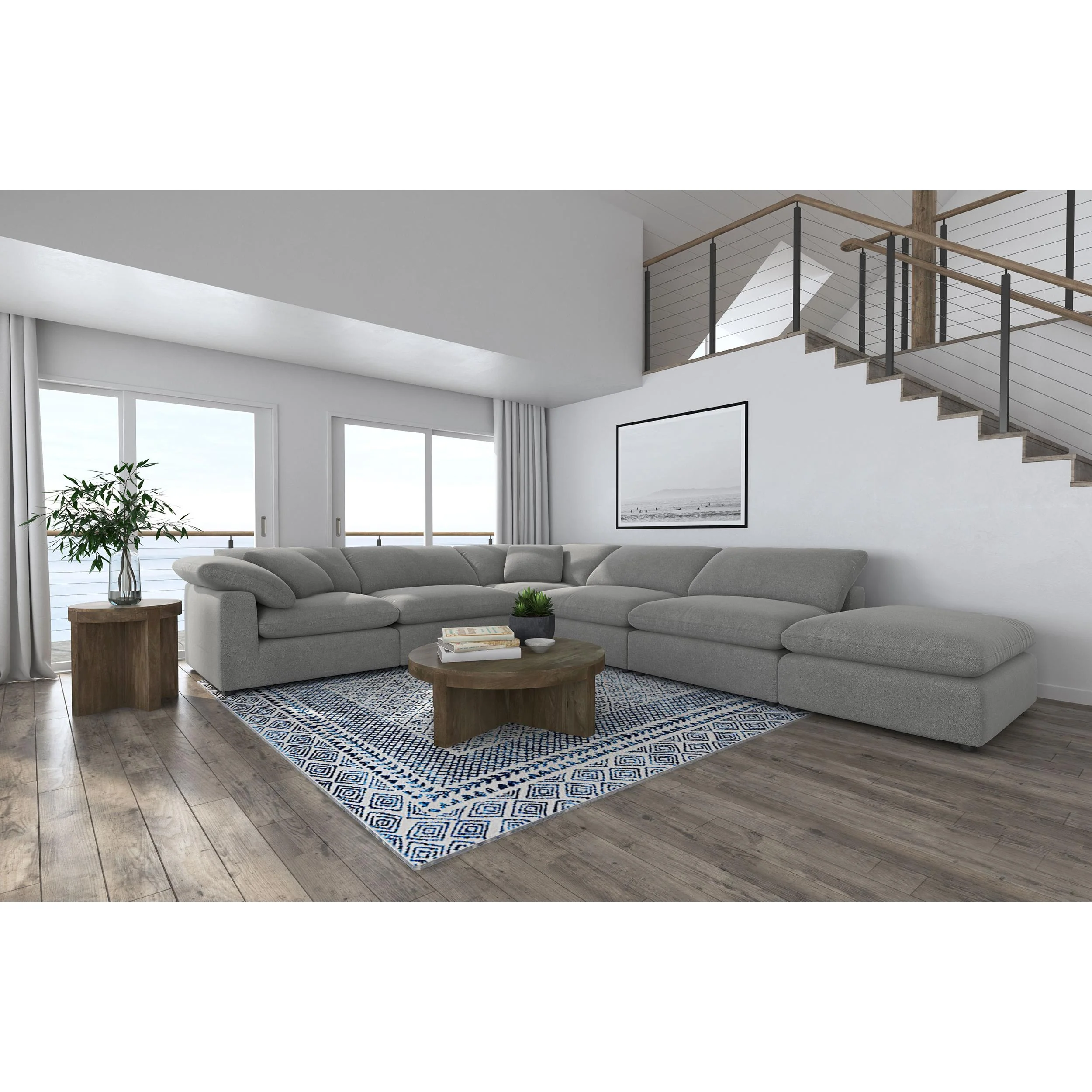 Coaster Furniture Raleigh 551754-SET 6 pc Boucle Upholstered Modular Sectional - Grey - Image 3