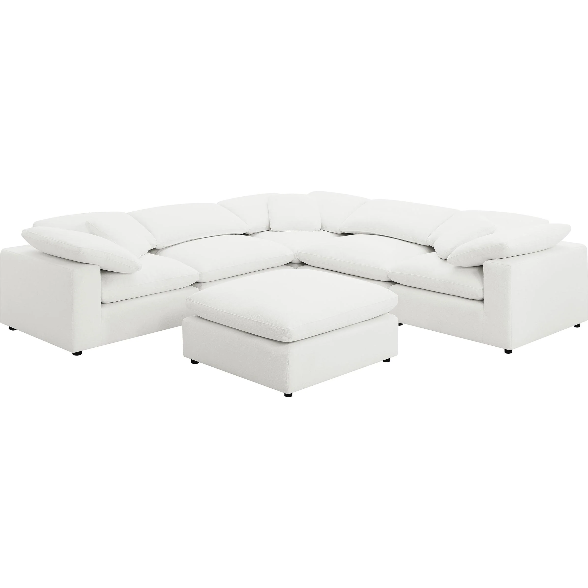 Coaster Furniture Raleigh 551751-SETA 6 pc Boucle Upholstered Modular Sectional - Ivory - Image 1