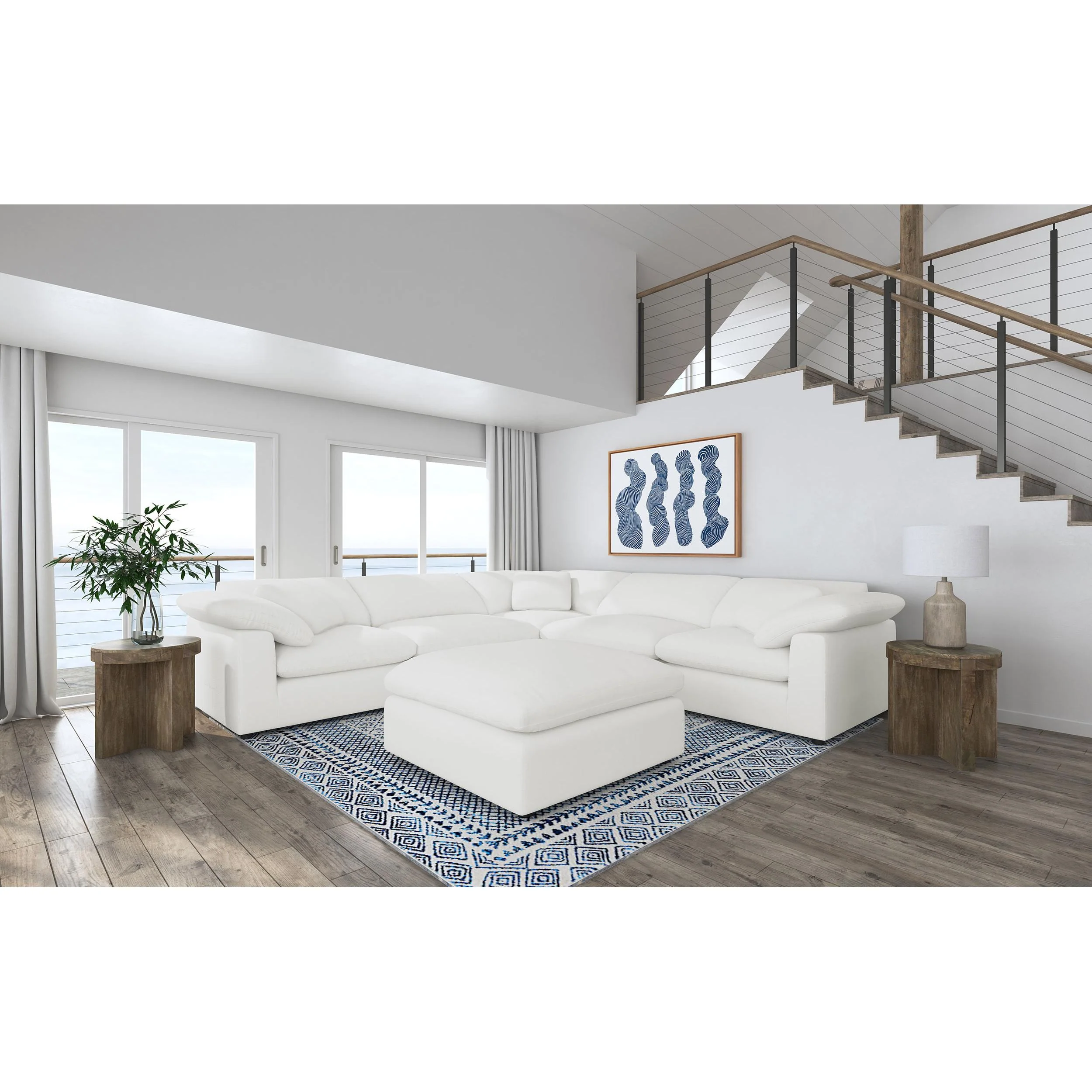 Coaster Furniture Raleigh 551751-SETA 6 pc Boucle Upholstered Modular Sectional - Ivory - Image 2