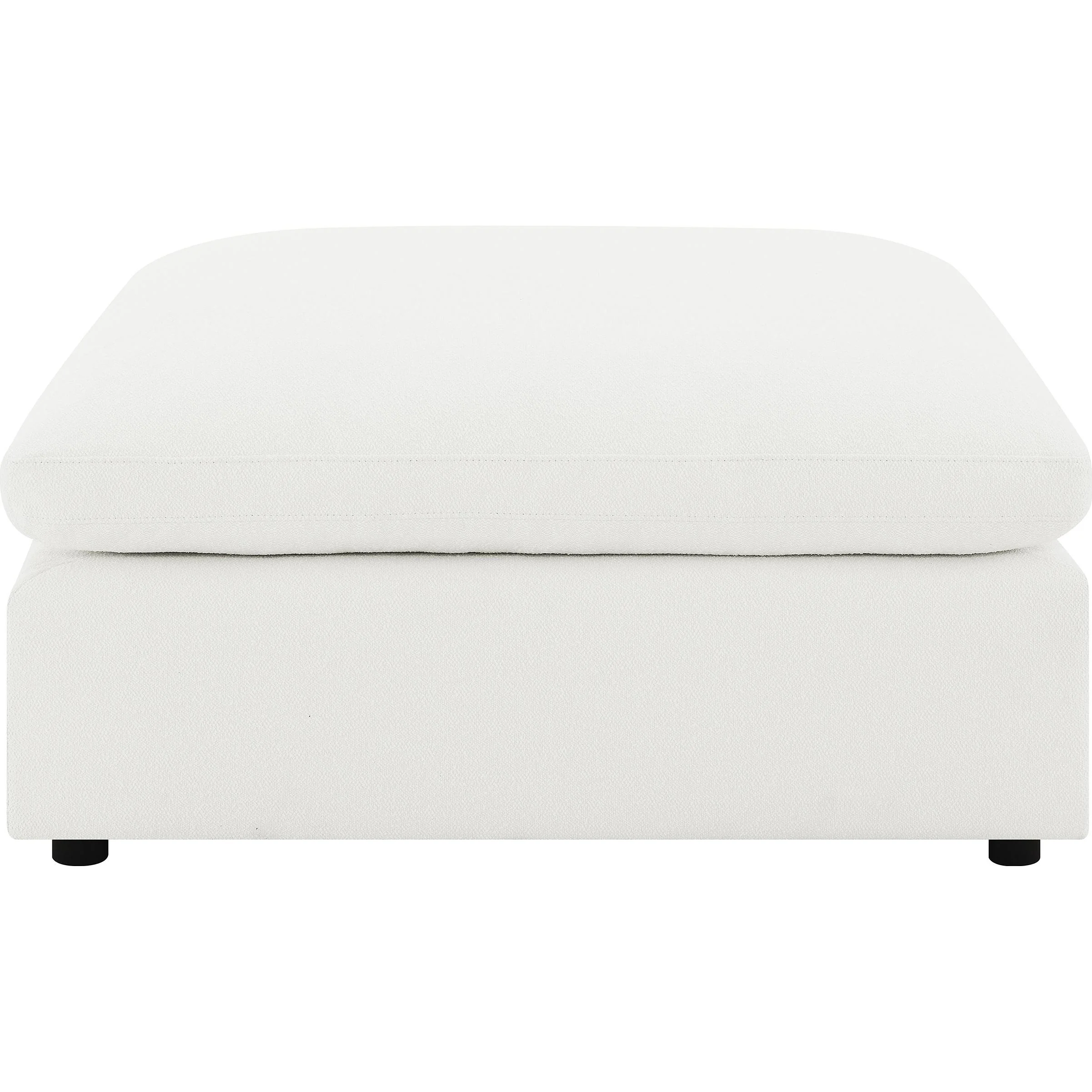 Coaster Furniture Raleigh 551753 Boucle Upholstered Ottoman - Ivory - Image 3