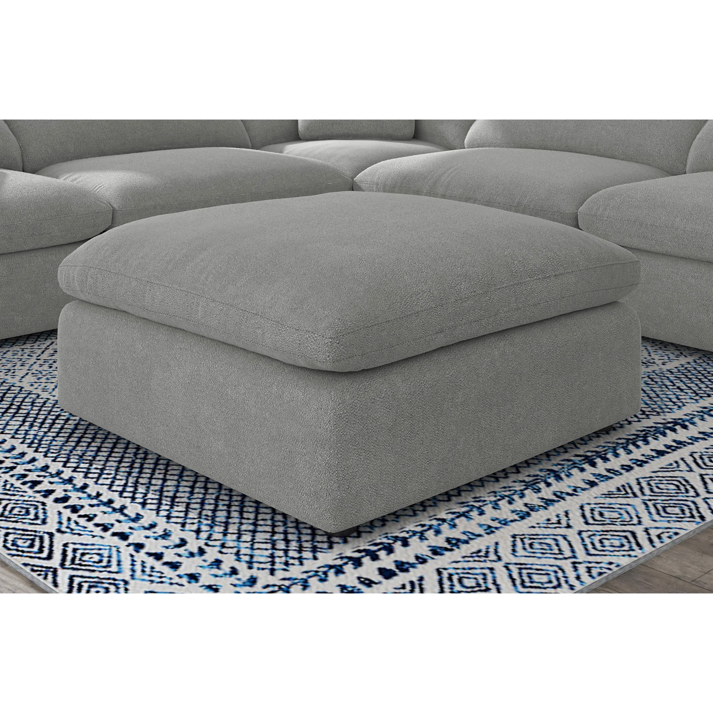 Coaster Furniture Raleigh 551756 Boucle Upholstered Ottoman - Grey - Image 2