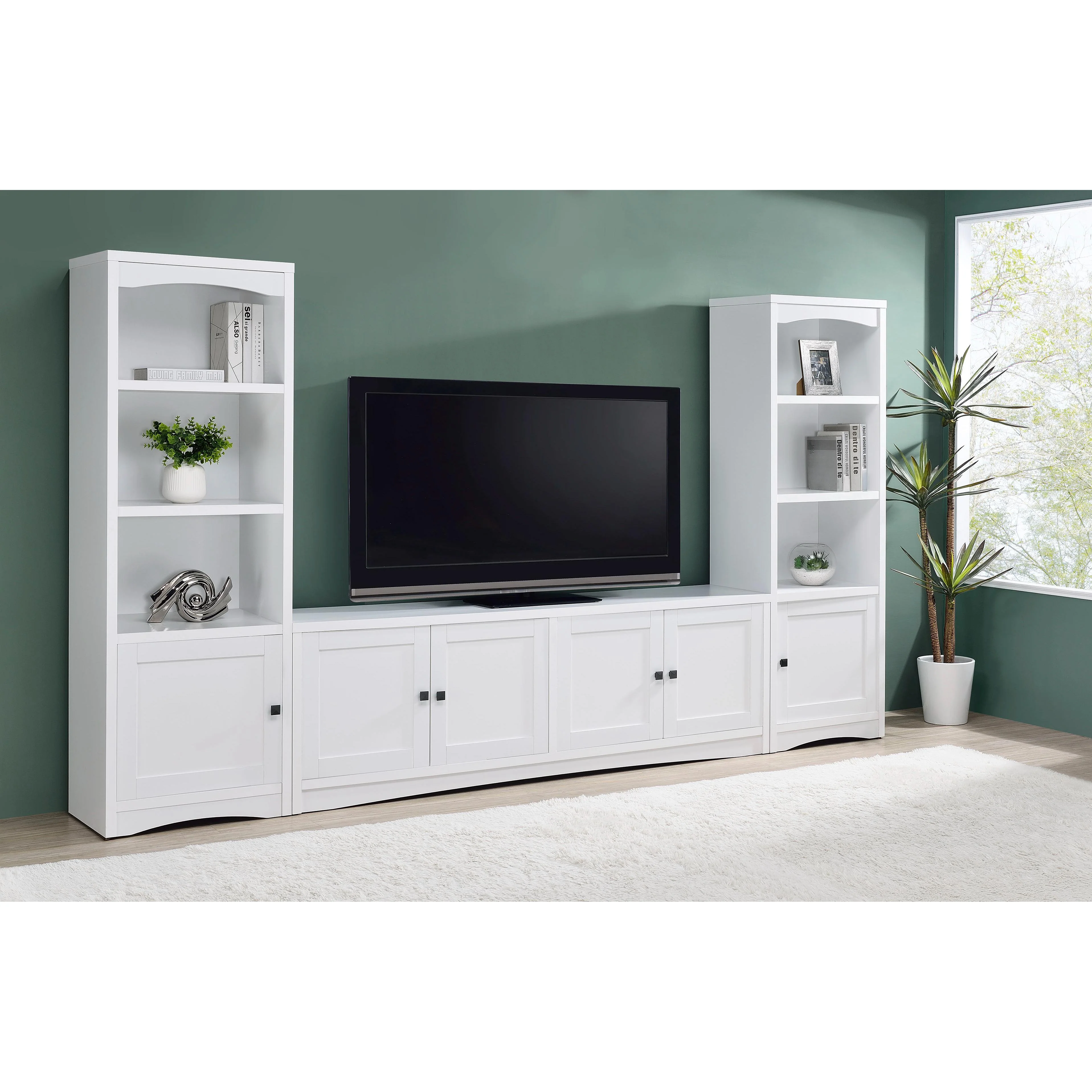 Coaster Furniture Laughlin 724113-SET 3-piece Entertainment Center TV Stand – White