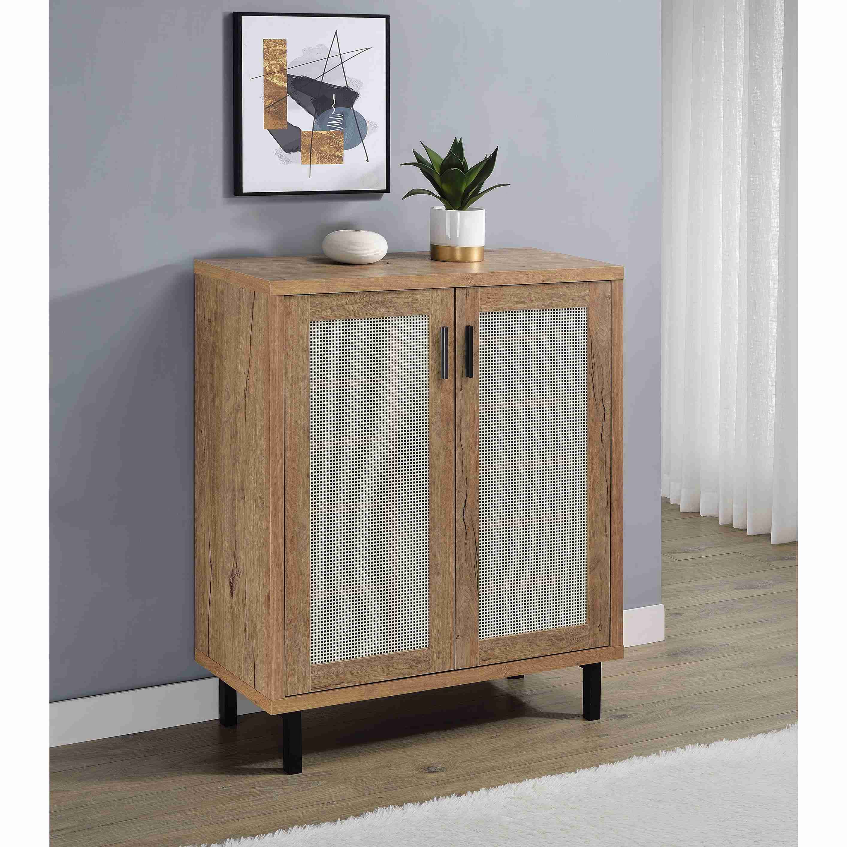 Coaster Furniture Teller 950421 2-door Shoe Storage Cabinet - Natural Oak - Image 2