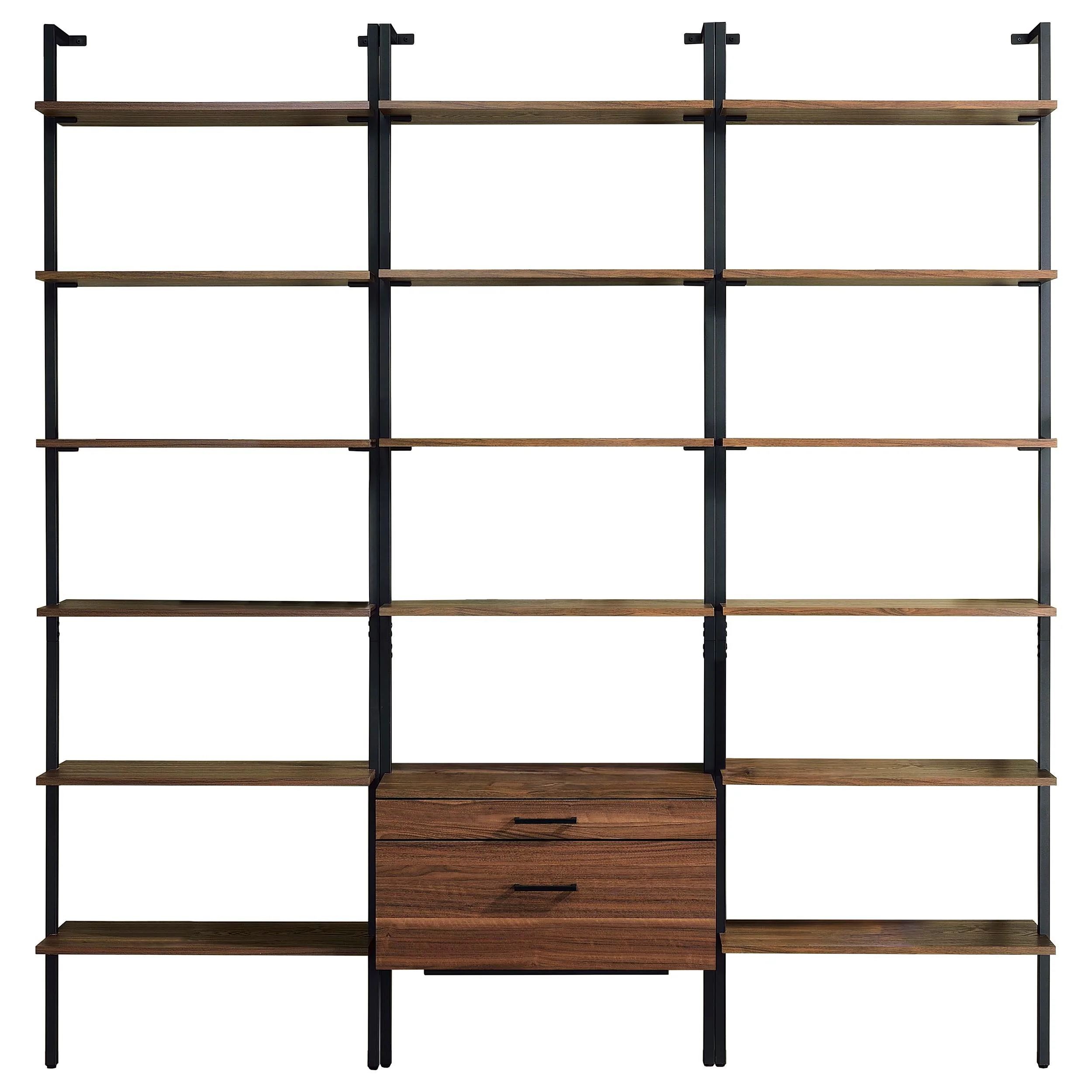 Coaster Furniture Owens 980074-S3 3-piece 96-inch Wall Mounted Bookshelf Set - Walnut - Image 1