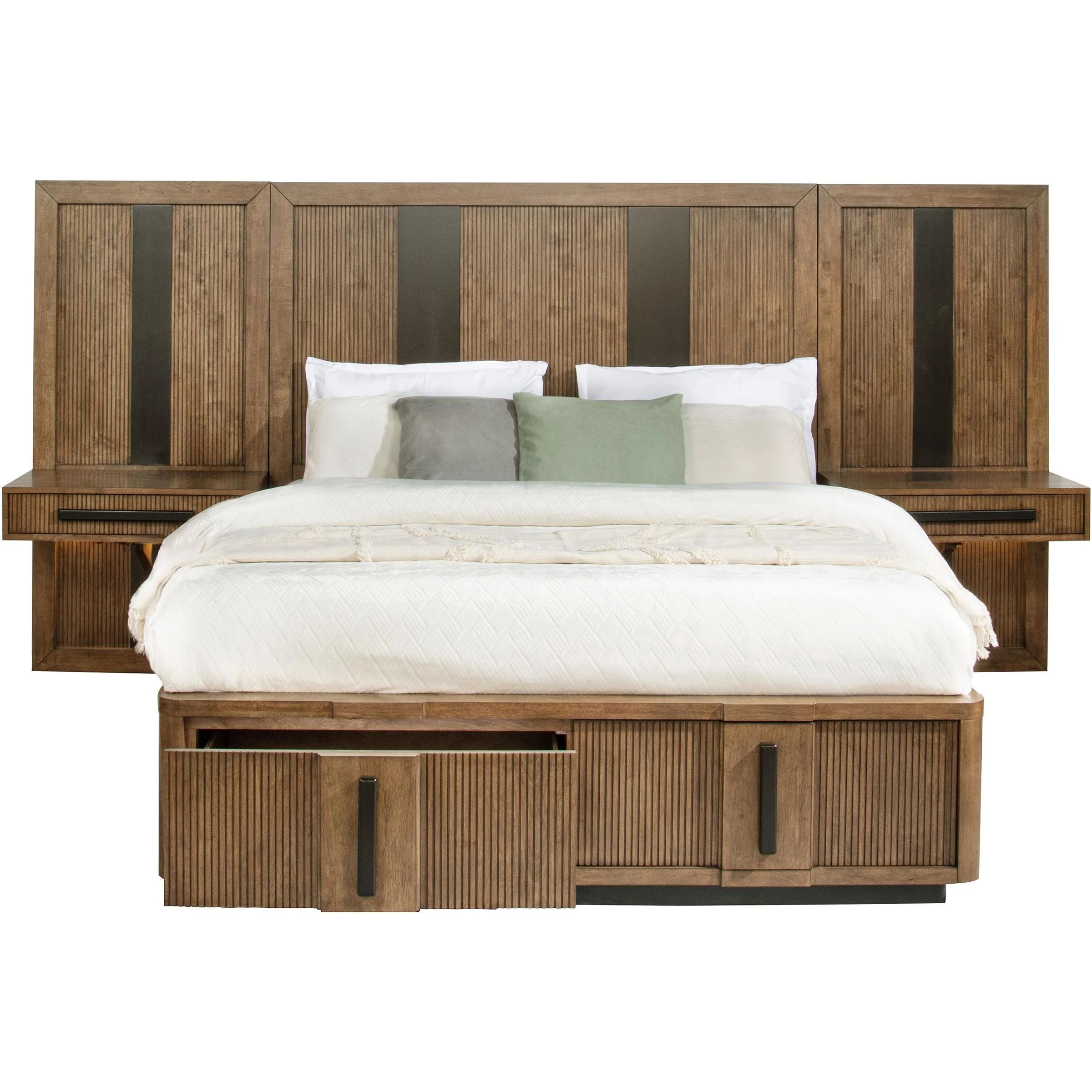 Coaster Furniture Terrace 224900Q-S3P Queen Wall Panel Storage Bed - Ash Brown - Image 3