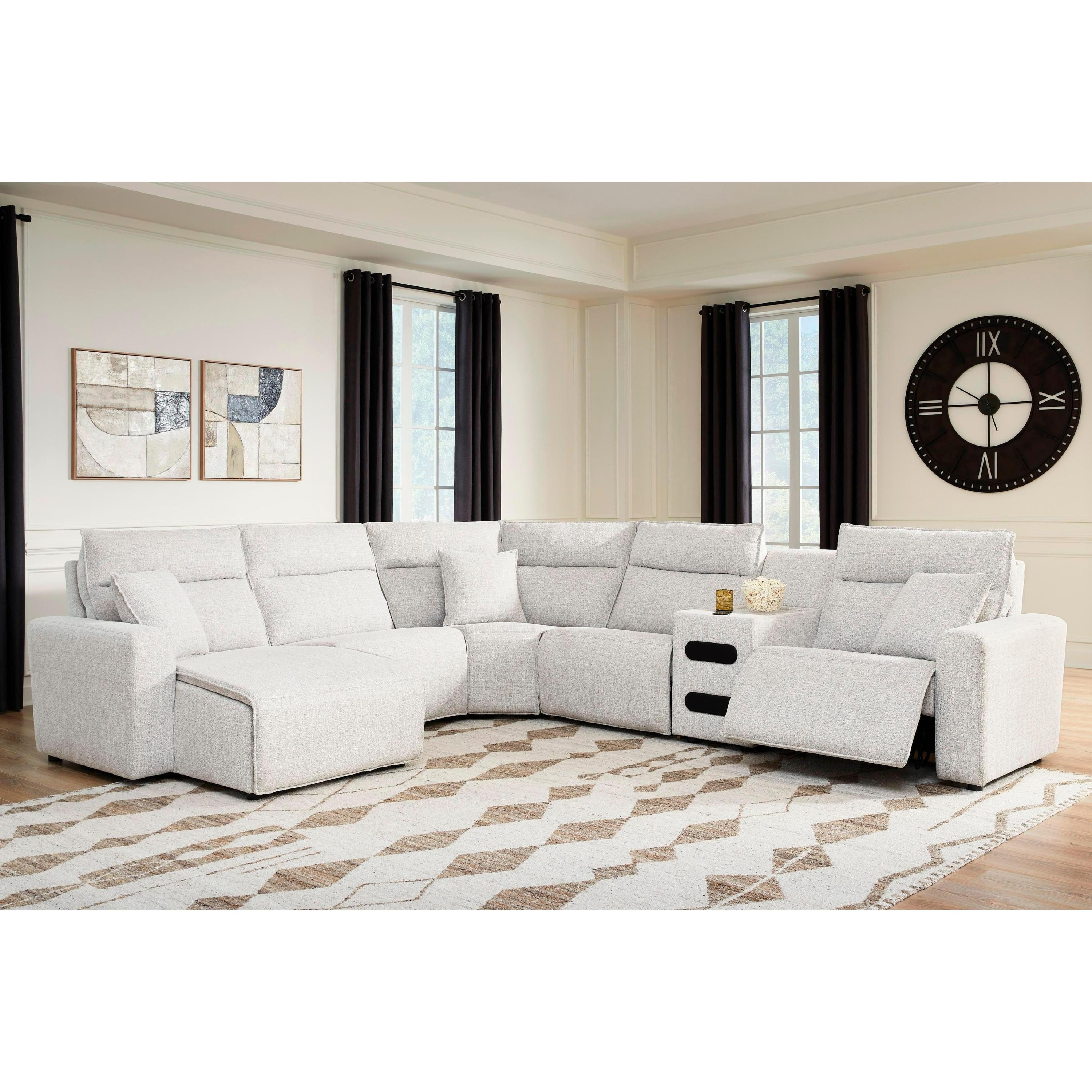 Signature Design by Ashley ModMax II 65907S29 6 pc Reclining Sectional with Chaise and Audio Console - Image 2