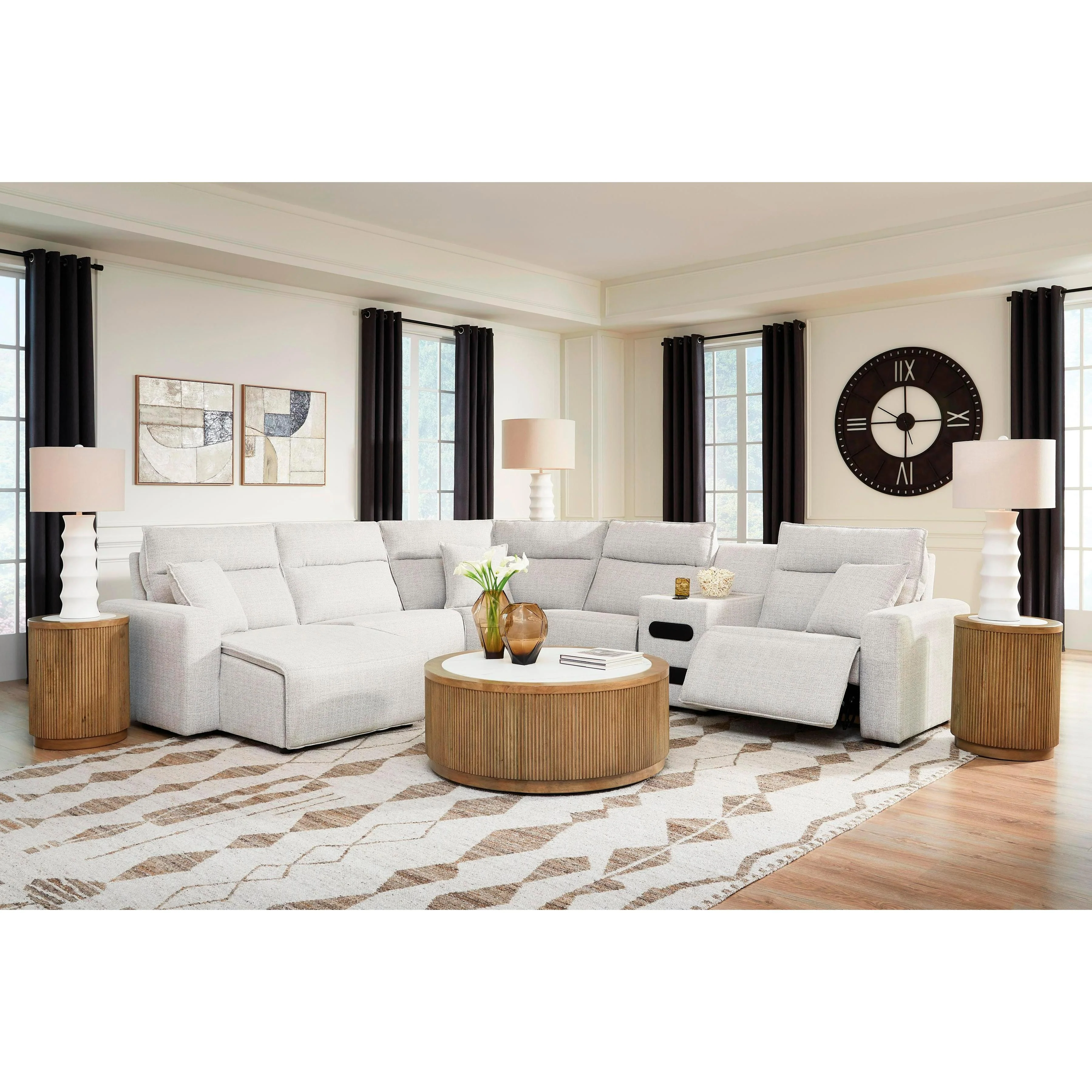 Signature Design by Ashley ModMax II 65907S29 6 pc Reclining Sectional with Chaise and Audio Console - Image 3