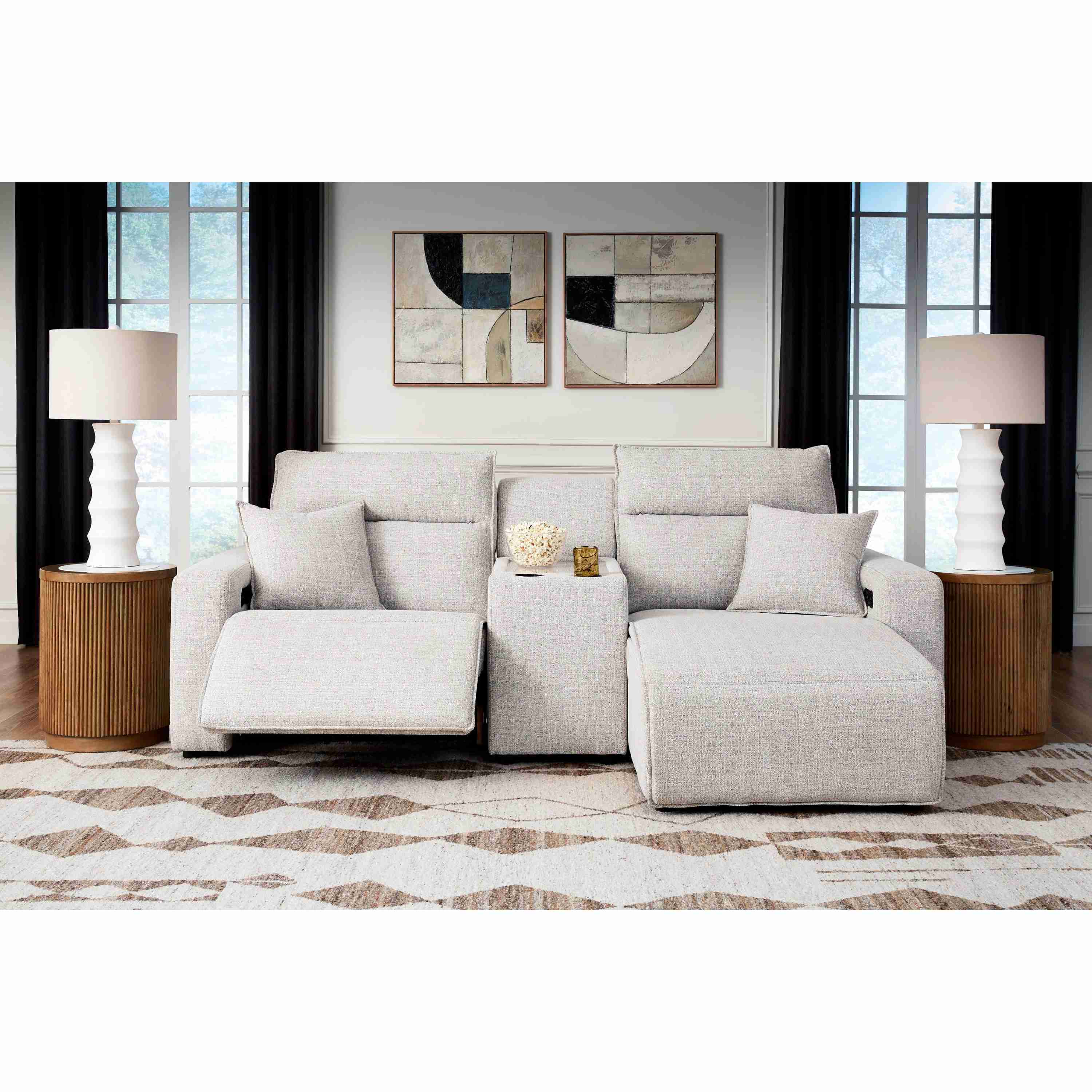 Signature Design by Ashley ModMax II 65907S4 3 pc Power Reclining Sectional with Chaise and Console - Image 2