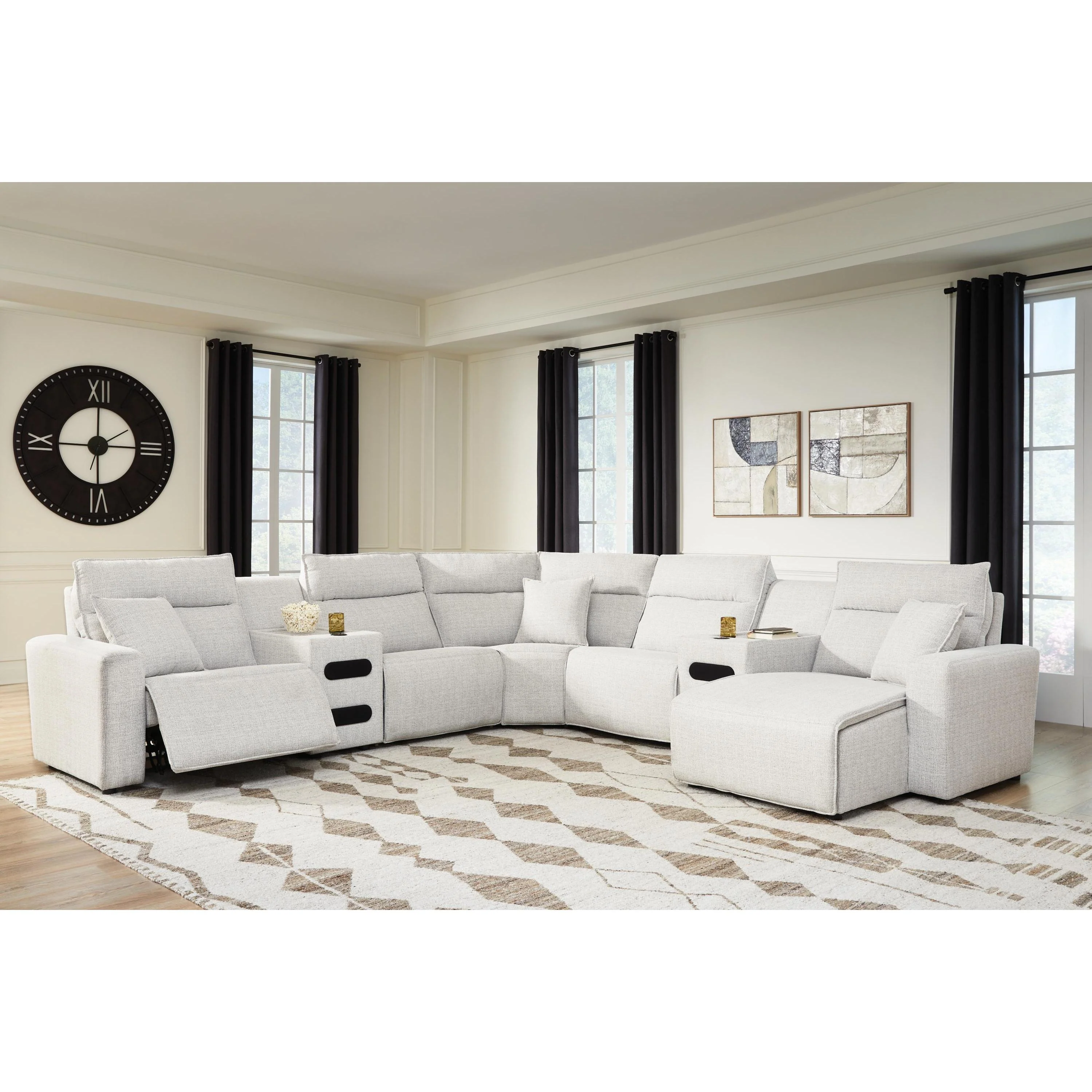 Signature Design by Ashley ModMax II 65907S7 7 pc Power Reclining Sectional with Chaise and Audio Consoles - Image 2