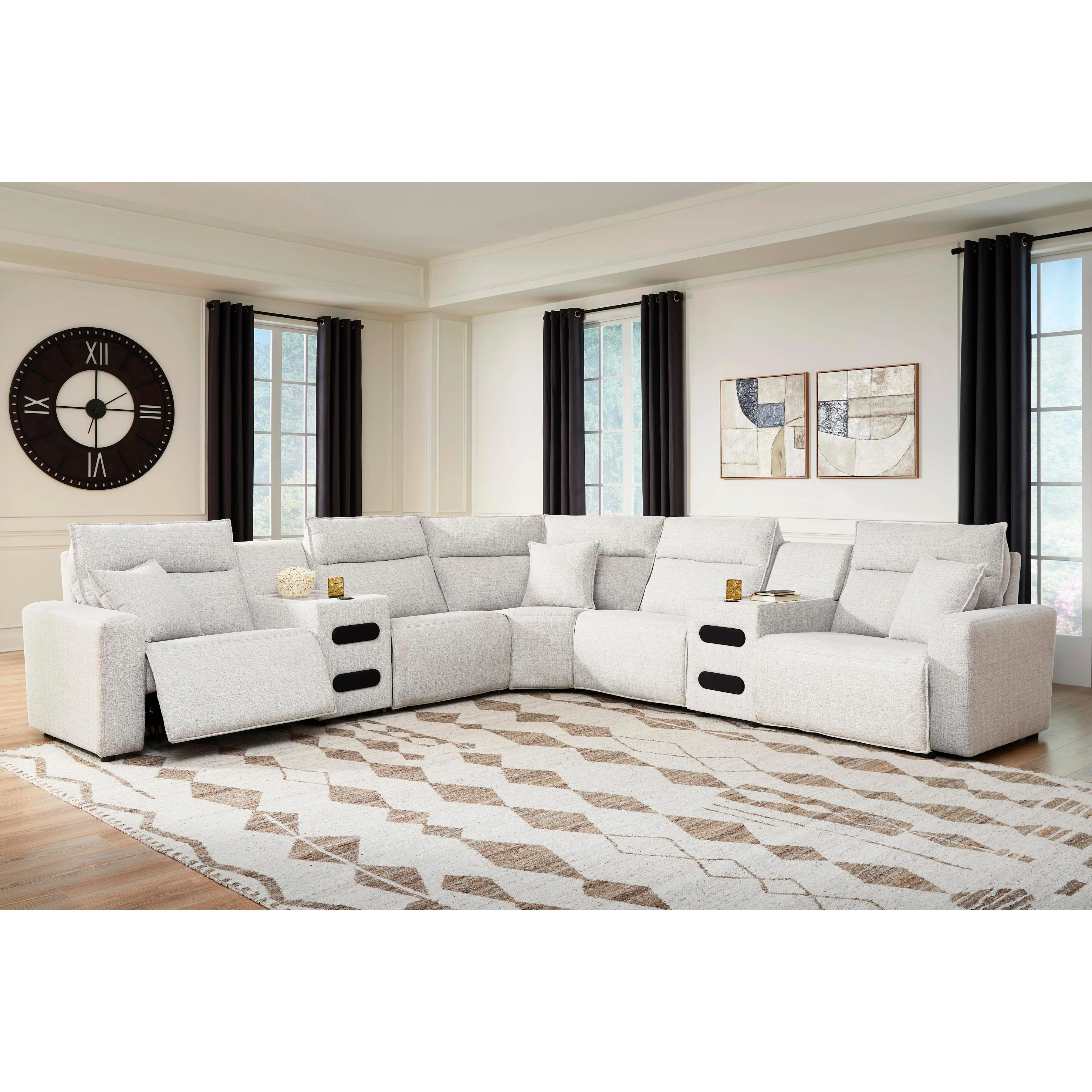 Signature Design by Ashley ModMax II 65907S9 7 pc Power Reclining Sectional with Chaise and Audio Consoles - Image 2