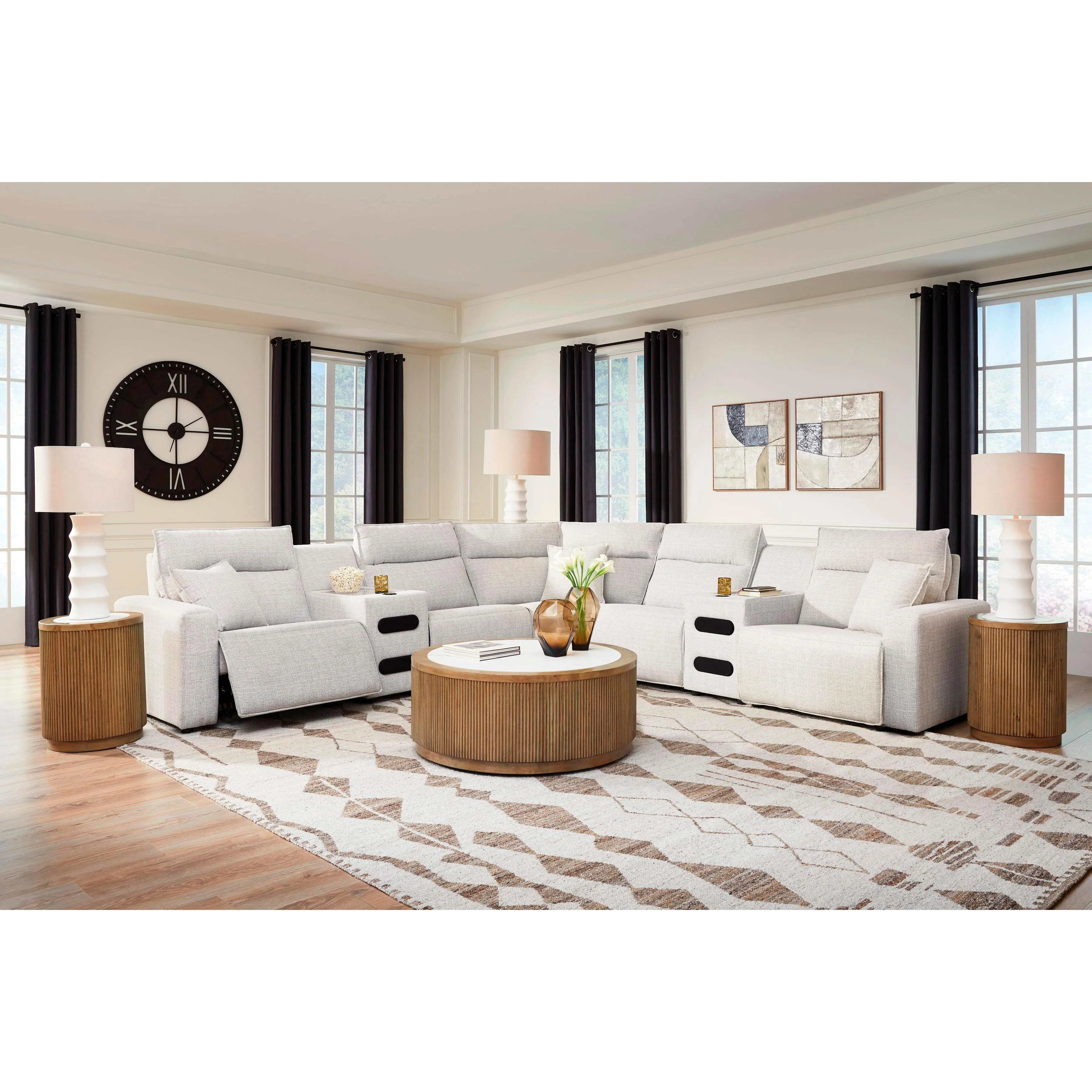 Signature Design by Ashley ModMax II 65907S9 7 pc Power Reclining Sectional with Chaise and Audio Consoles - Image 3