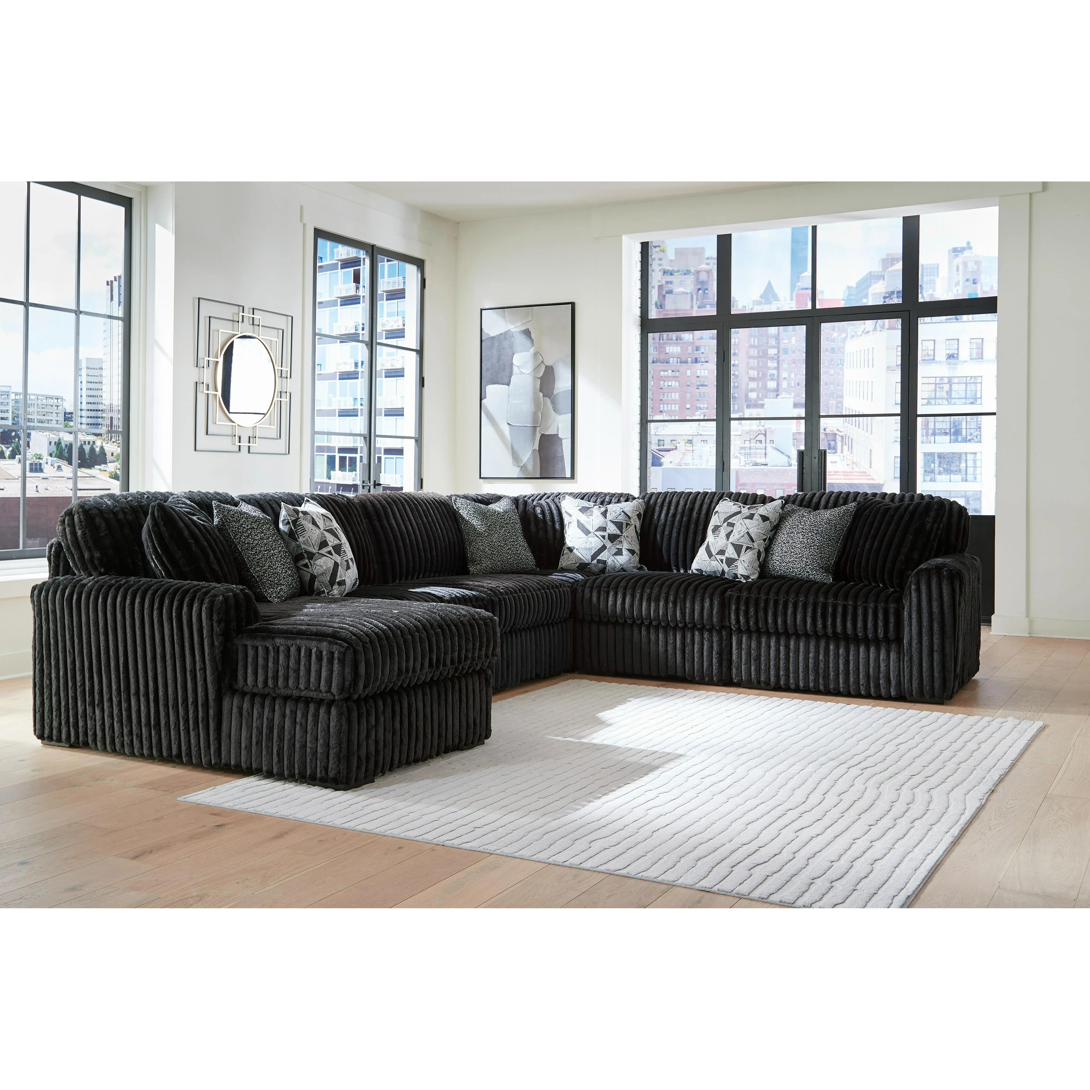 Signature Design by Ashley Midnight-Madness 98103S23 6 pc Sectional with Chaise - Image 2