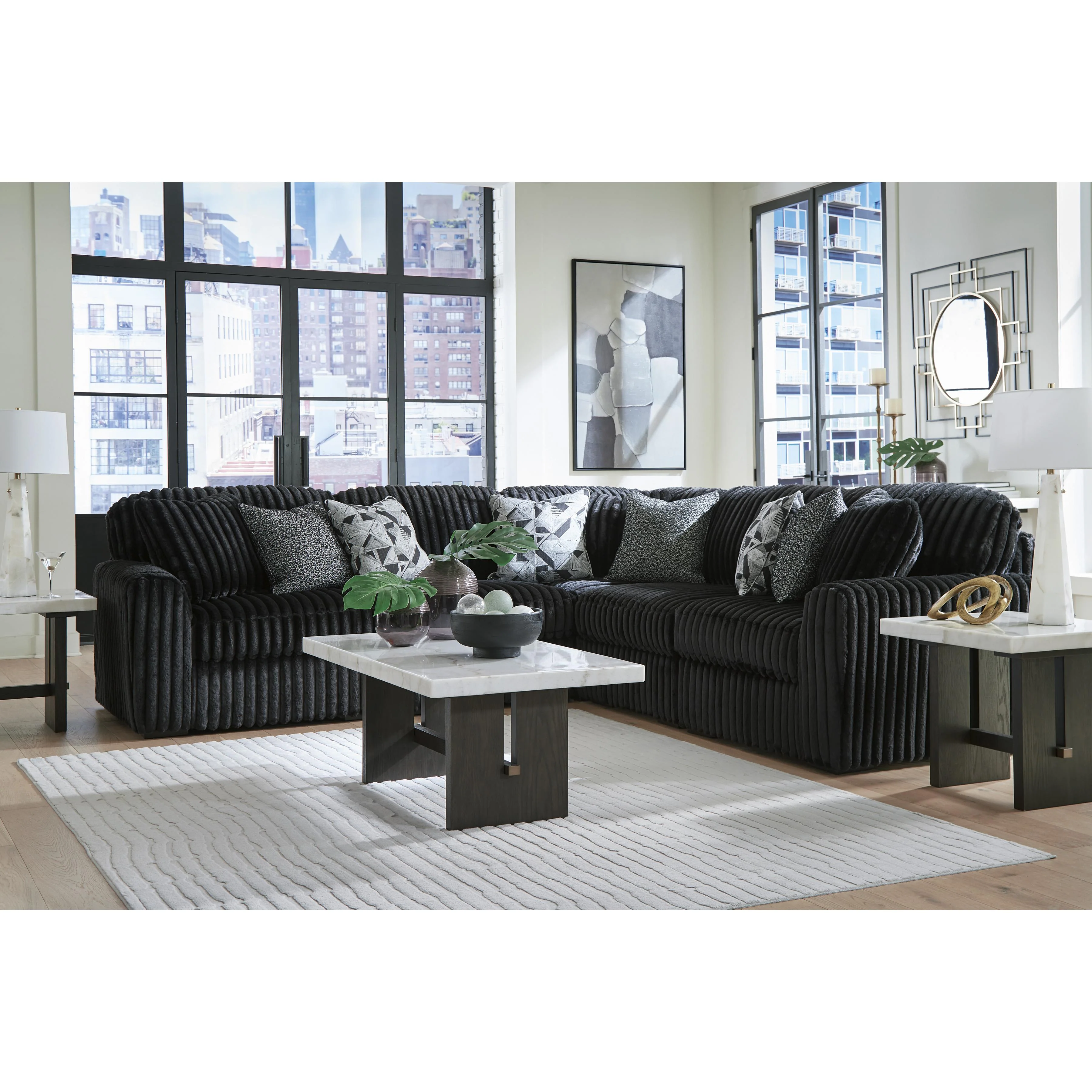 Signature Design by Ashley Midnight-Madness 98103S26 5 pc Sectional - Image 3