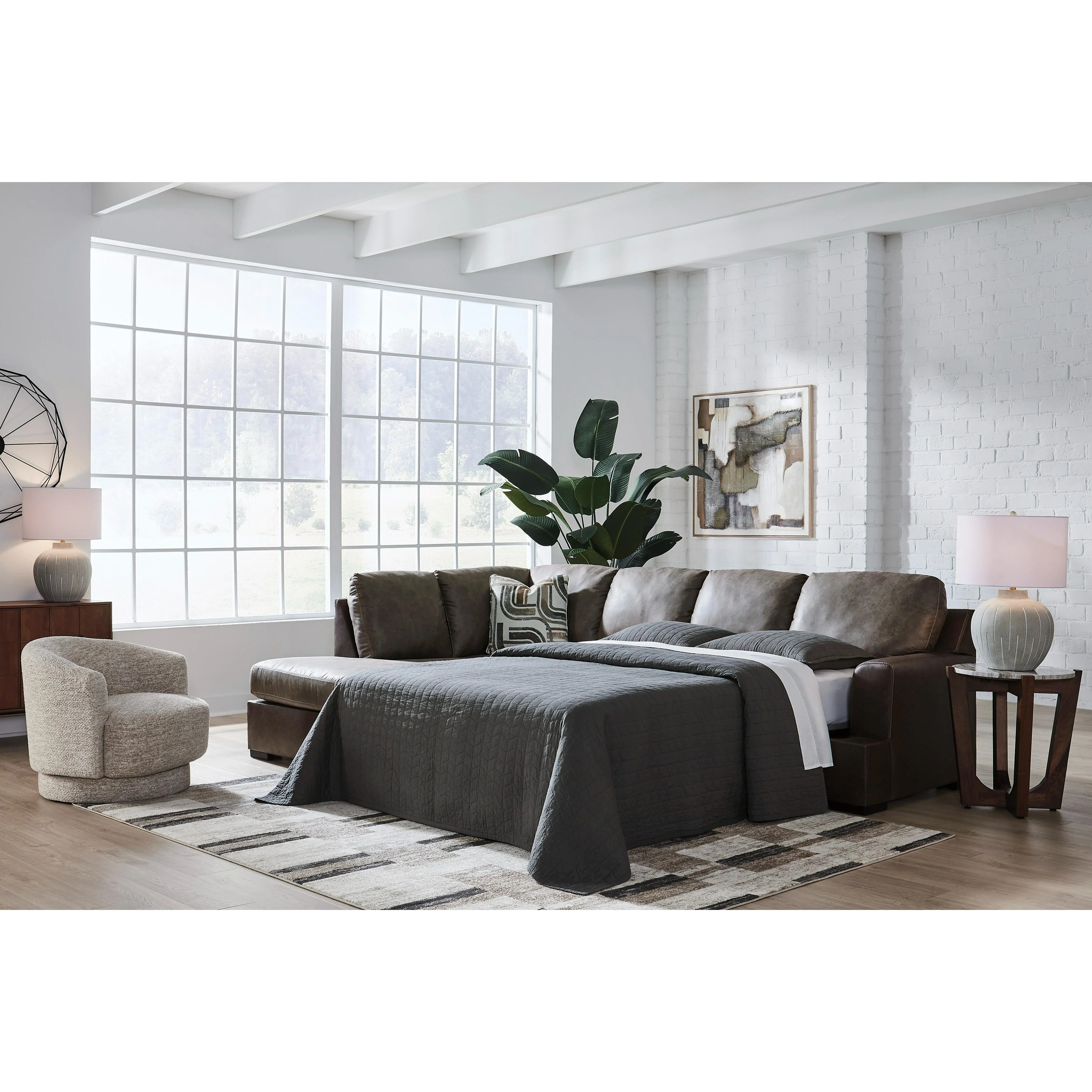 Signature Design by Ashley Castille Way PC62703S4 2 pc Sleeper Sectional with Chaise - Image 3