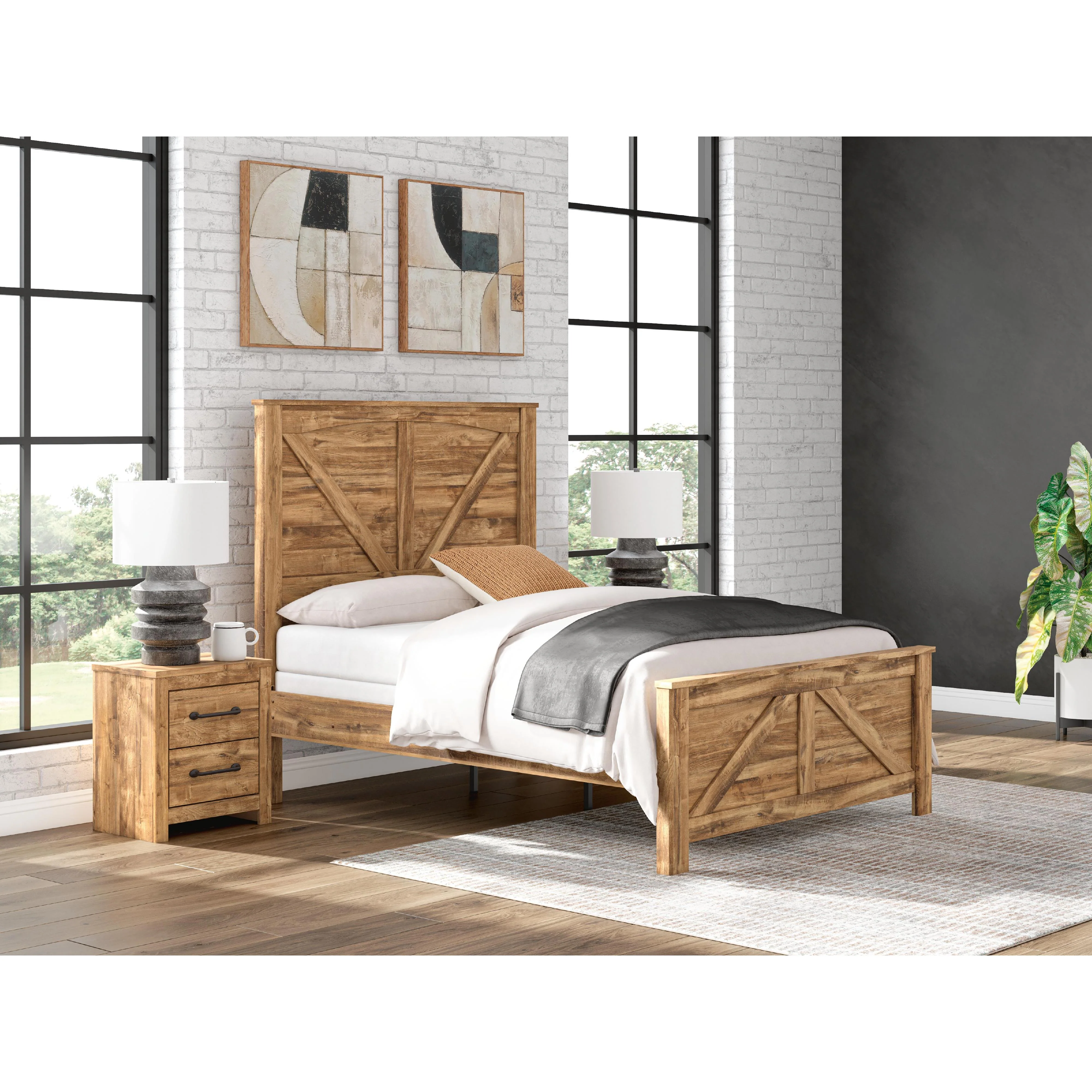 Signature Design by Ashley Maystonna PCB1580B2 Queen Crossbuck Panel Bed - Image 2