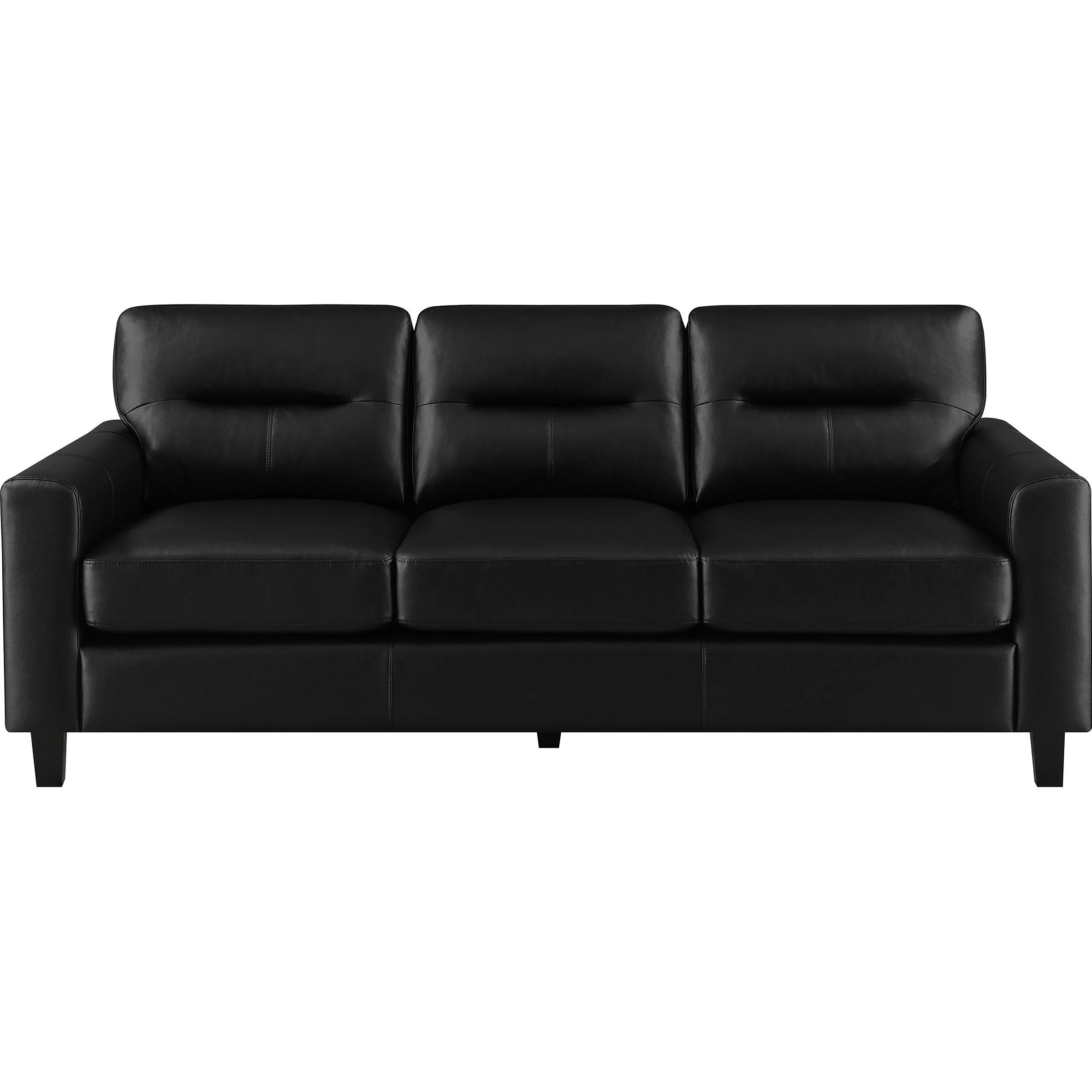 Coaster Furniture Scotland 504664 Faux Leather Upholstered Track Arm Sofa - Black - Image 3
