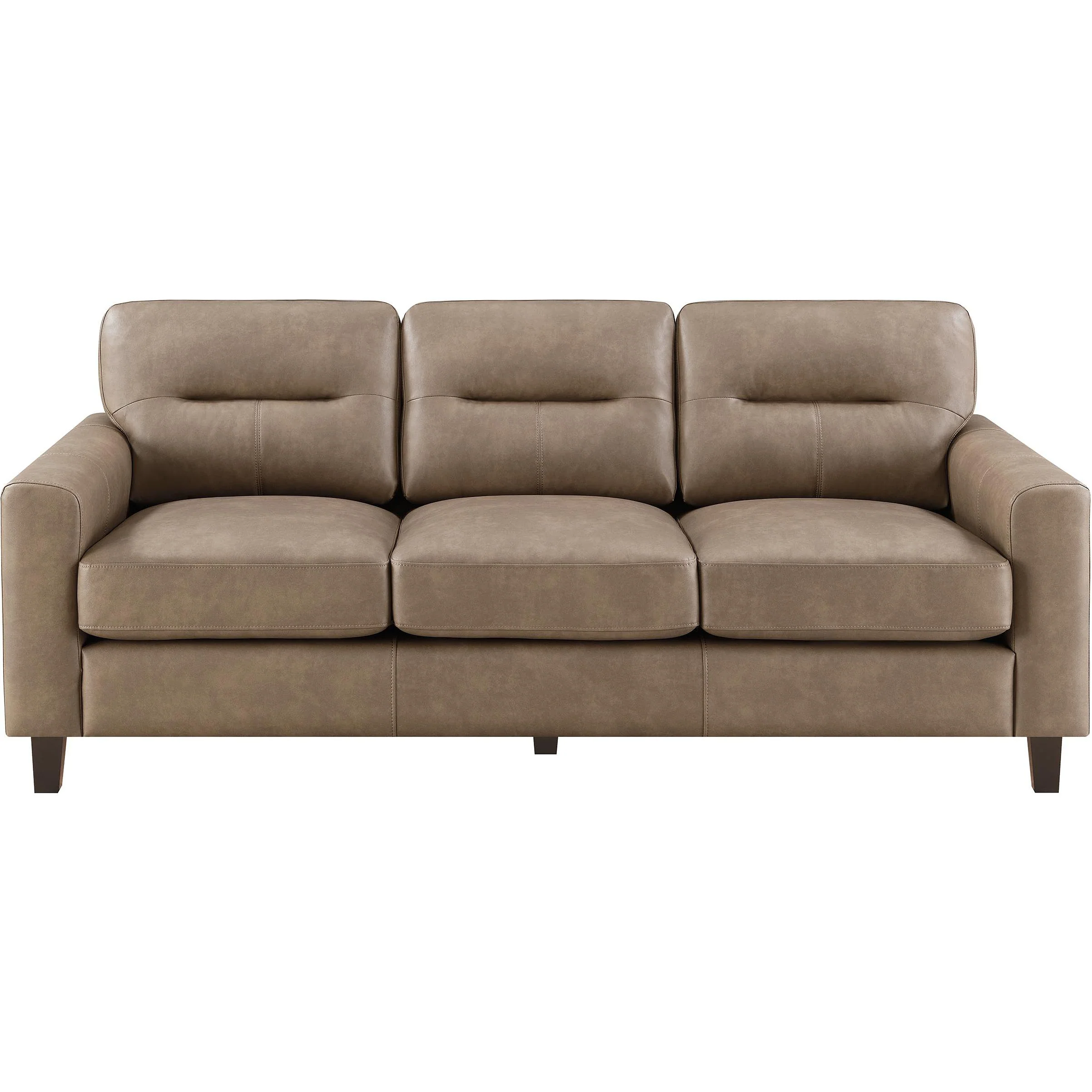 Coaster Furniture Scotland 504667 Faux Leather Upholstered Track Arm Sofa - Brown - Image 3