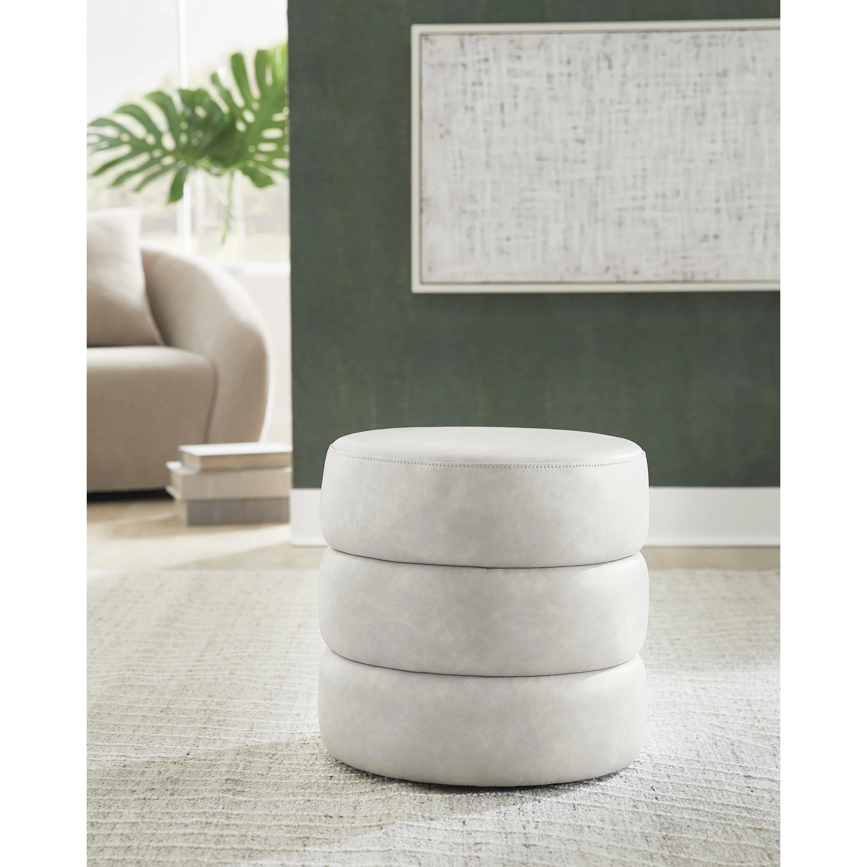 Signature Design by Ashley Ummi Leather Look Ottoman A3000792 - Image 2