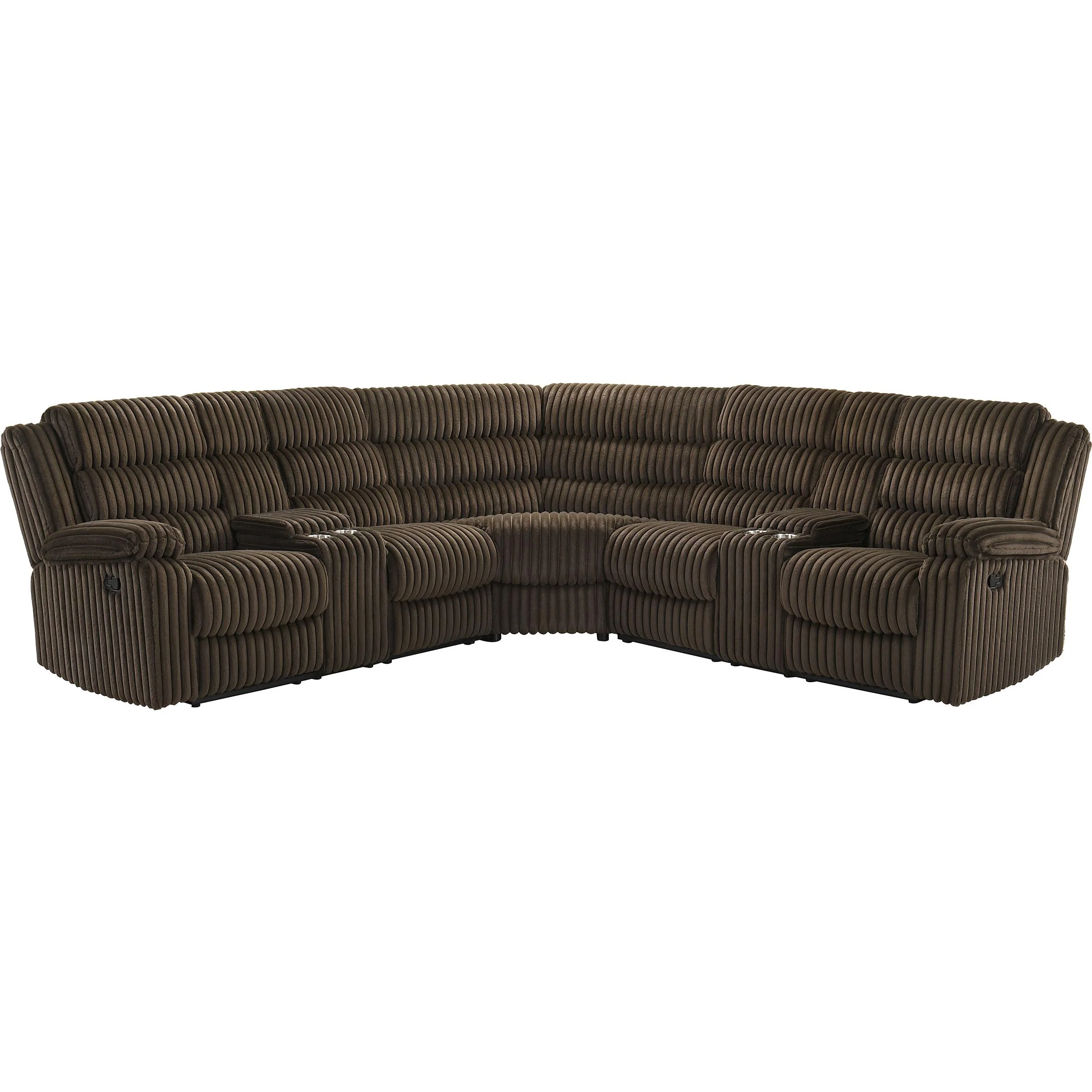 Coaster Furniture Atkinson 601510 Upholstered Reclining Sectional Sofa - Chocolate - Image 1