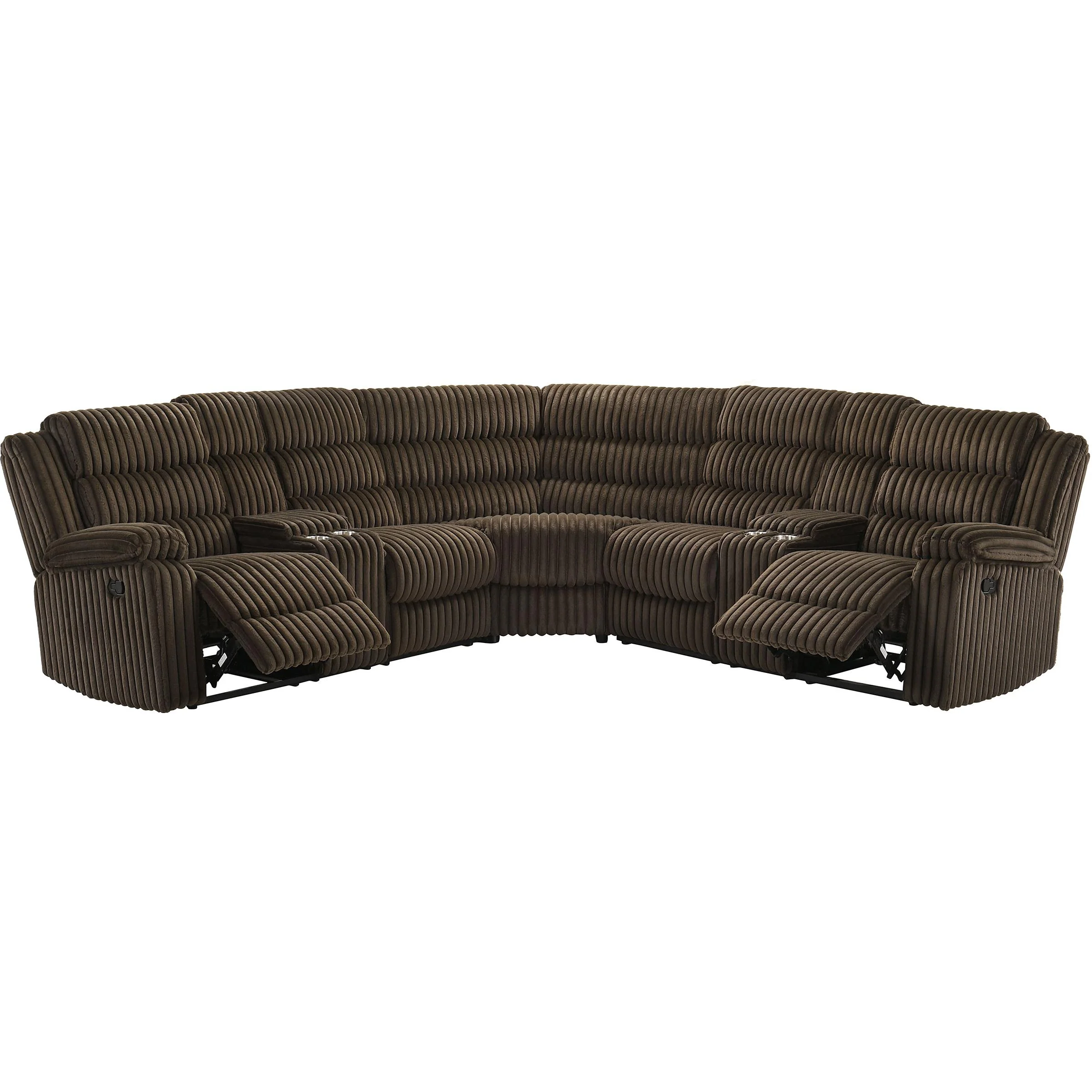 Coaster Furniture Atkinson 601510 Upholstered Reclining Sectional Sofa - Chocolate - Image 2