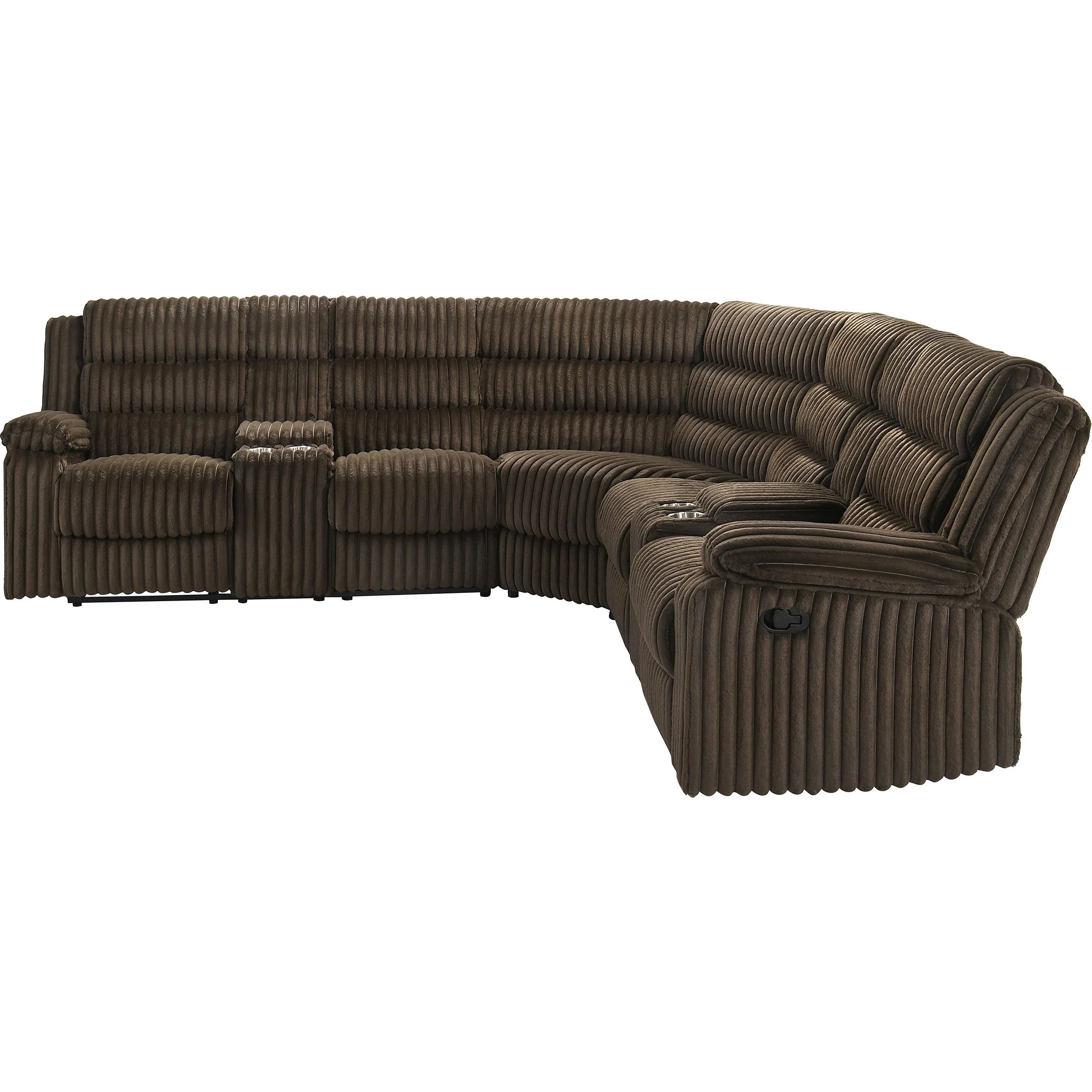 Coaster Furniture Atkinson 601510 Upholstered Reclining Sectional Sofa - Chocolate - Image 3