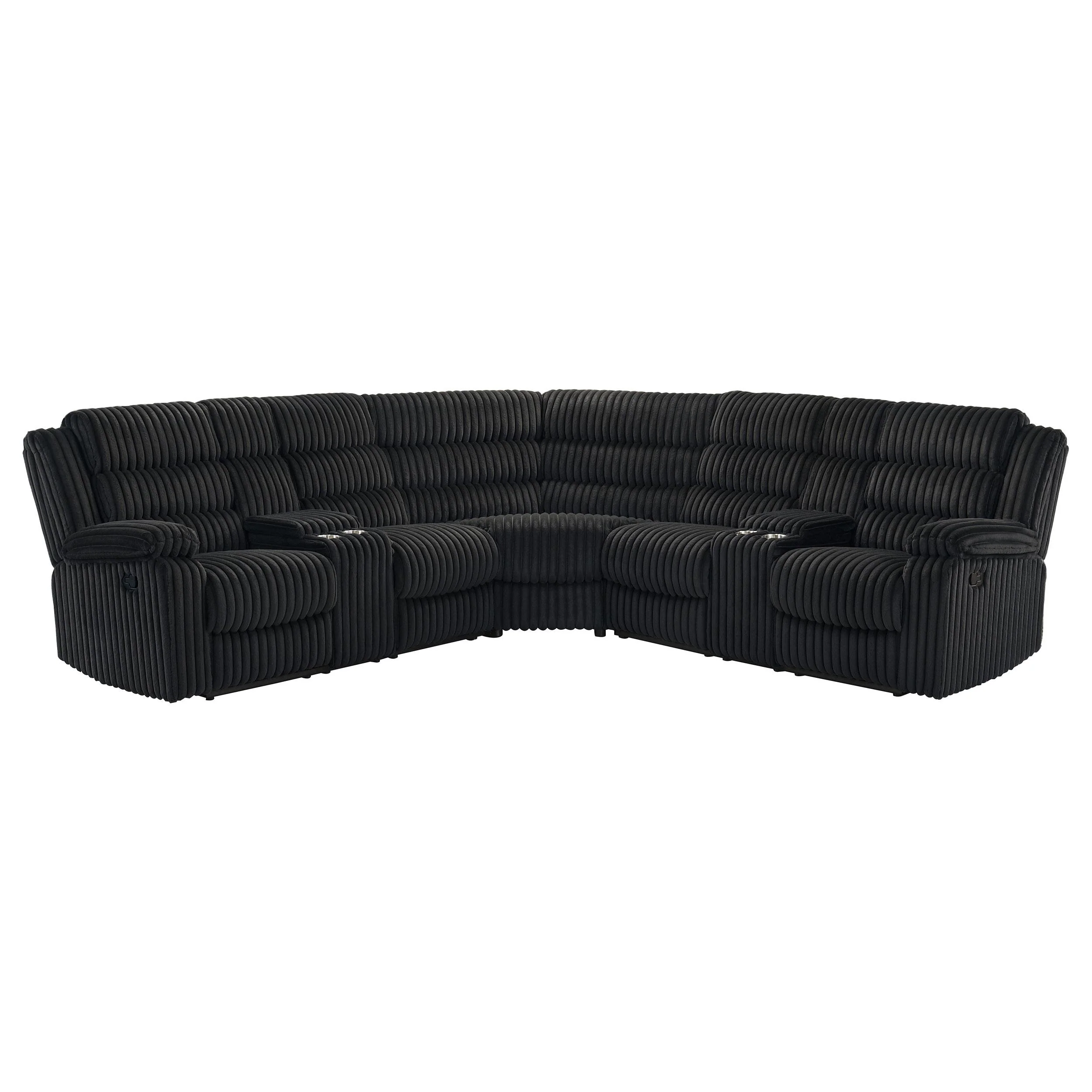 Coaster Furniture Atkinson 601520 Upholstered Reclining Sectional Sofa - Black - Image 1
