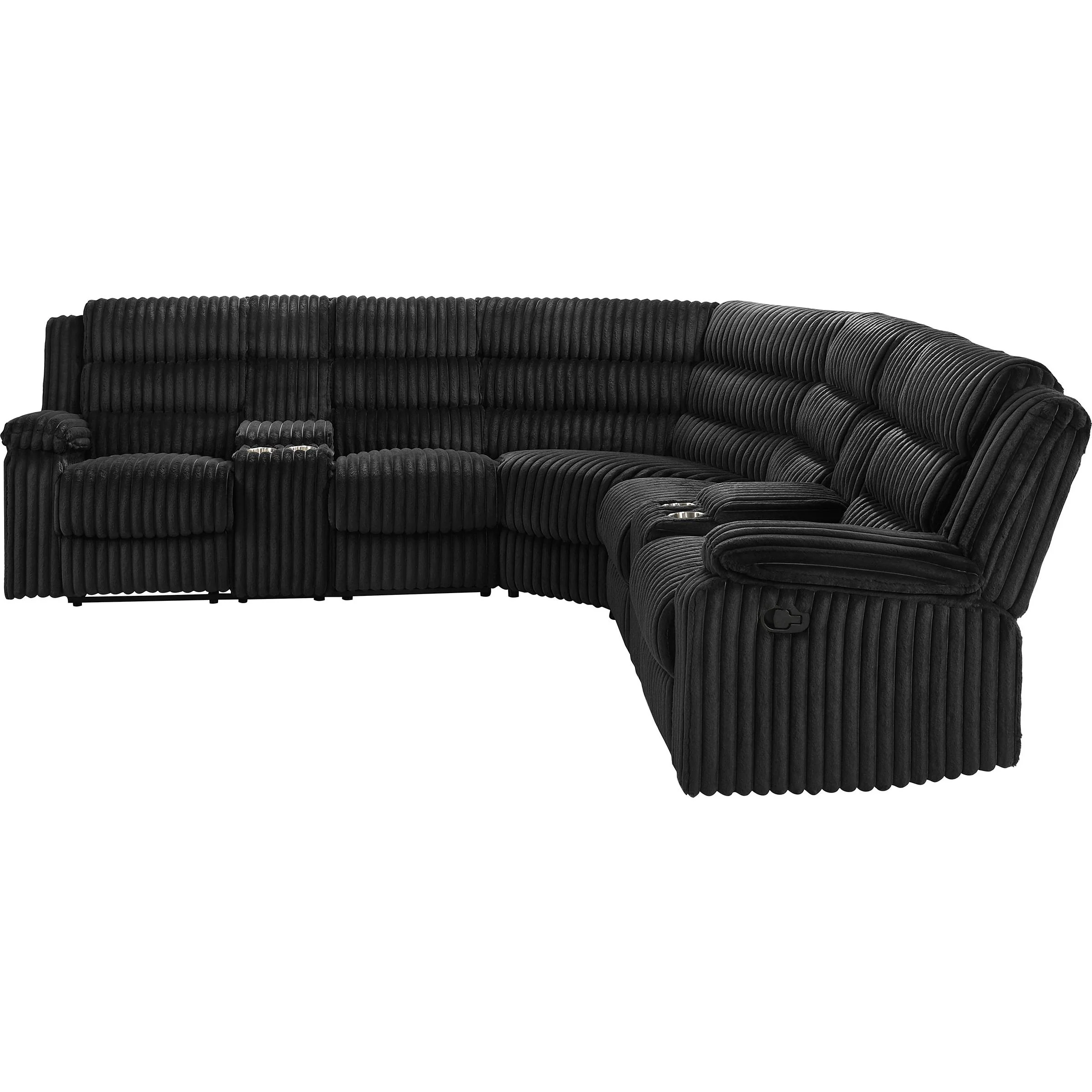 Coaster Furniture Atkinson 601520 Upholstered Reclining Sectional Sofa - Black - Image 3
