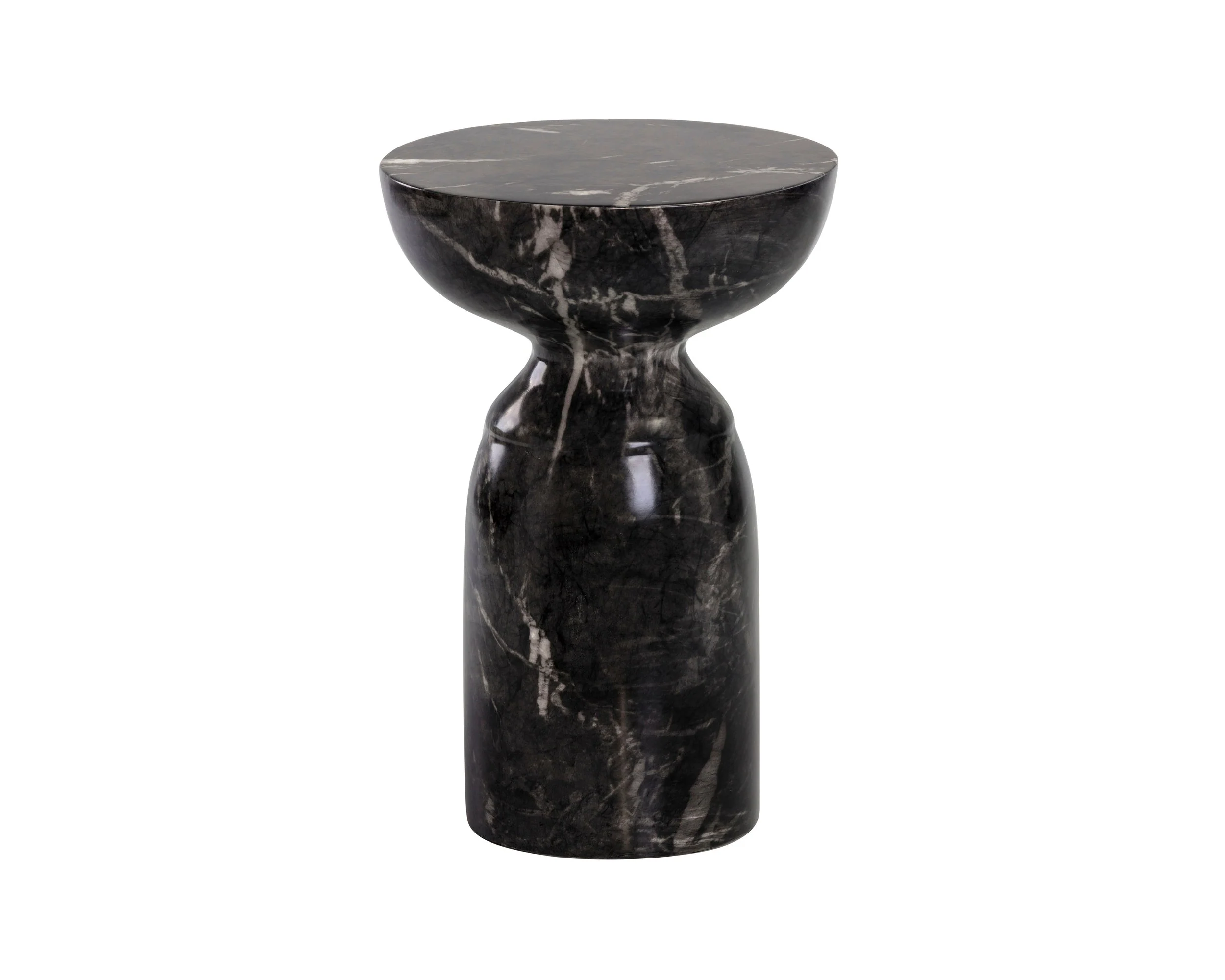 Goya End Table – Marble Look – Black