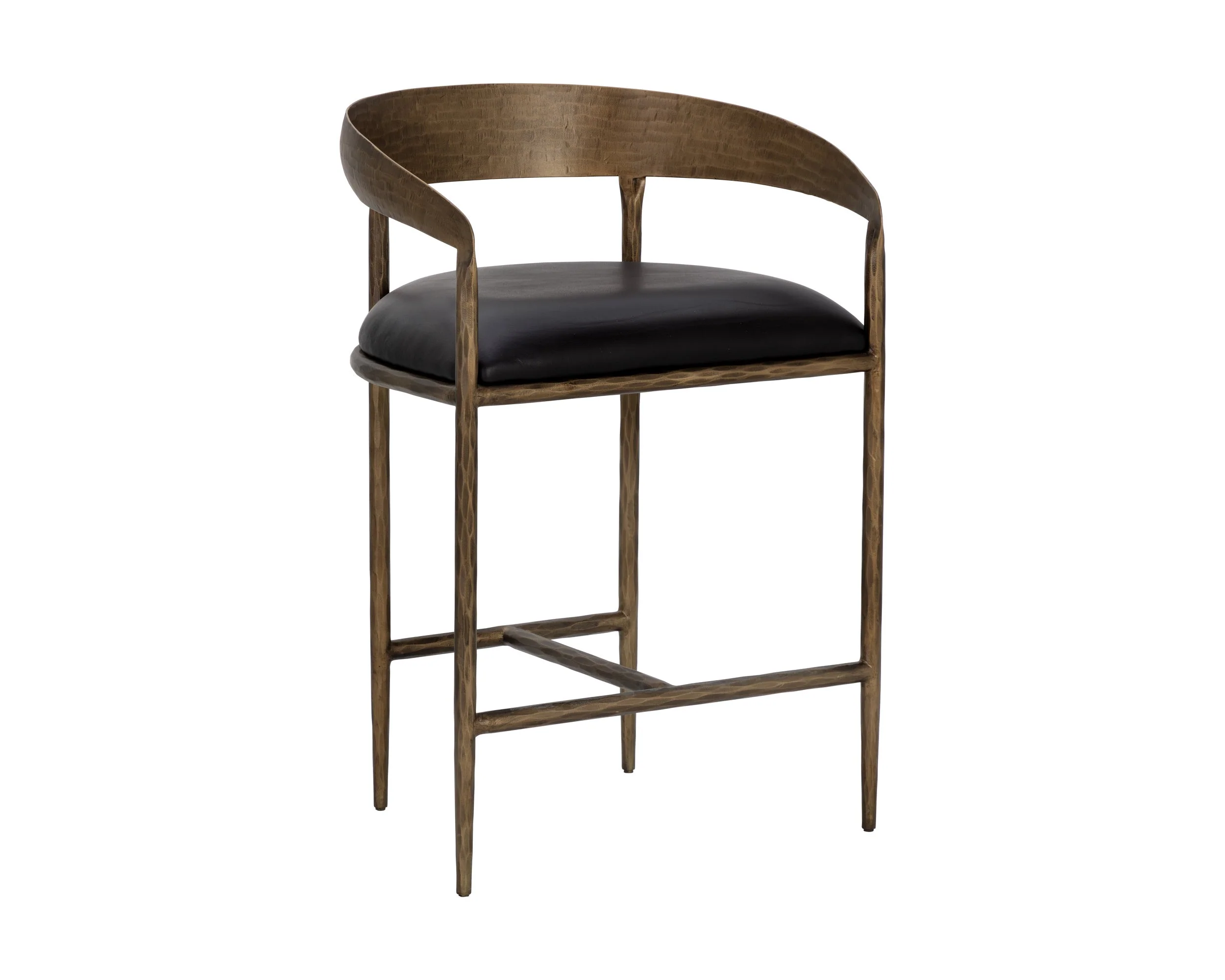 Zanatta Counter Stool – Charcoal Black Leather