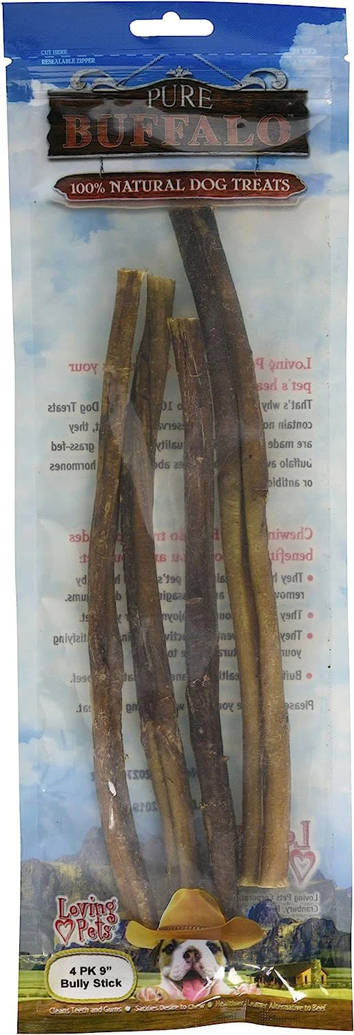 9″ Pure Buffalo Bully Stick, 4 pk