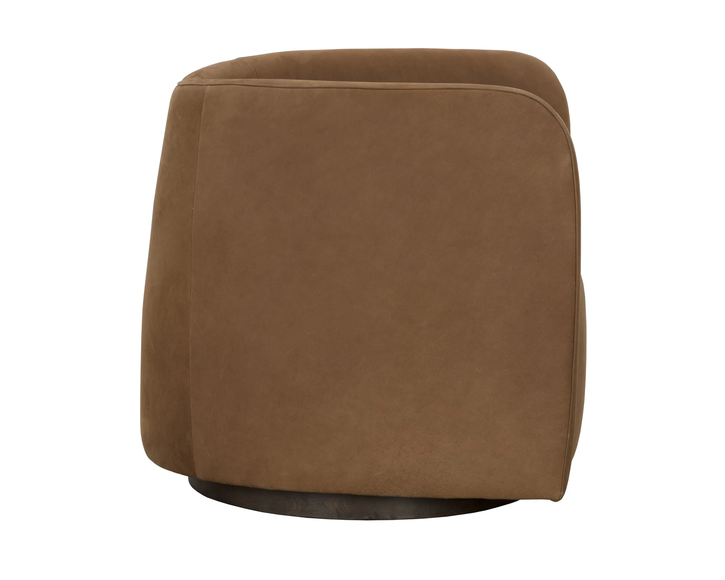 Emilie Swivel Lounge Chair - Nubuck Caramel Leather - Image 3
